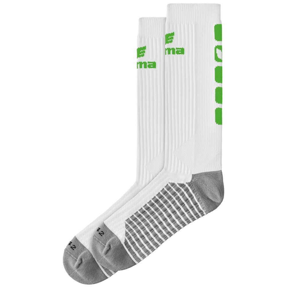 Erima Sportsocken Classic 5-Cubes Long weiss/grün - 1 Paar