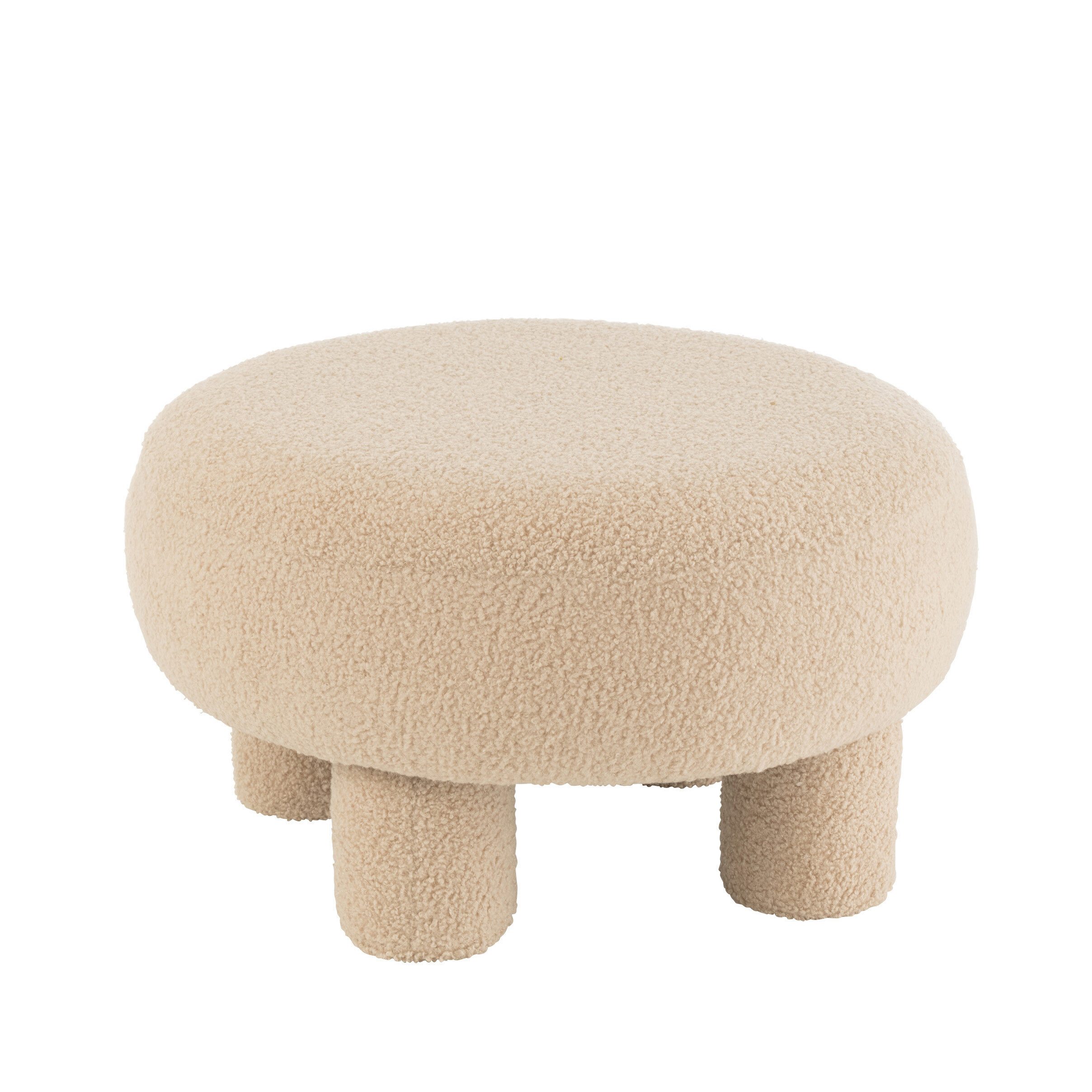 Hocker Hocker breit - rund Teddy Bouclé, warmes Beige