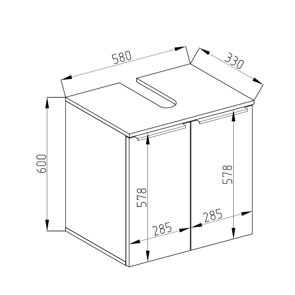 Weiß Waschtischunterschrank Vicco Badschrank OTIS Waschbeckenunterschrank