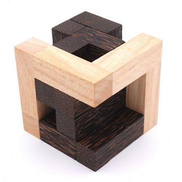 ROMBOL Denkspiele Spiel, Knobelspiel Get in The Box - schwieriges Interlockingpuzzle aus Holz, Holzspiel