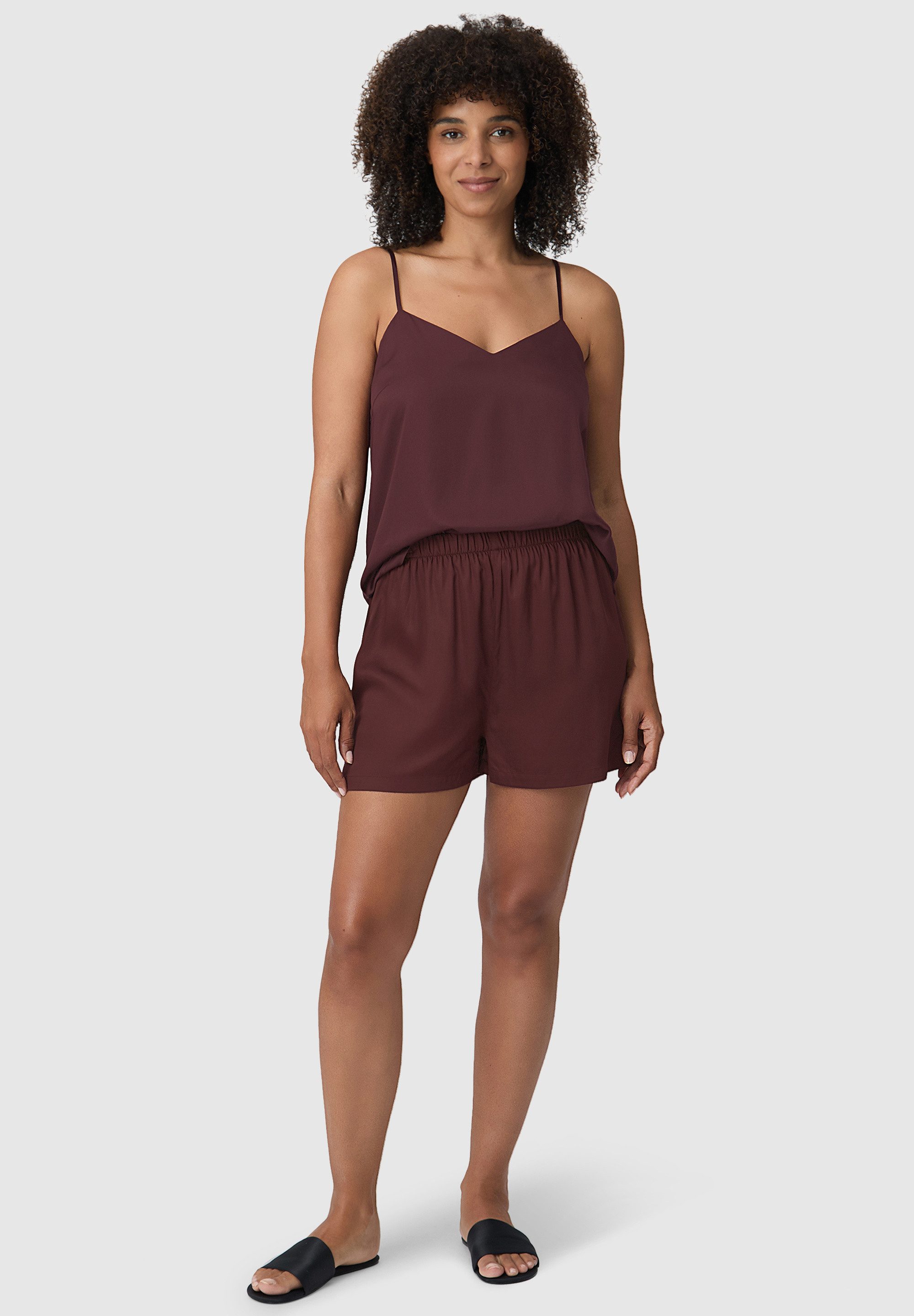 Les Lunes Pyjamahose BLOOM Sleep Shorts shiny Schlafshorts, Satin Optik, Nightwear, atmungsaktiv, Sleepwear