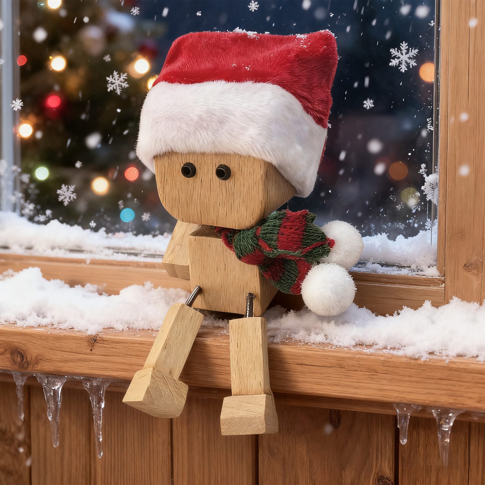 OKWISH Dekofigur Holzfigur Auto Deko Tischdekoration Armaturenbrett-Dekoration (mit 12 Emoji-Magneten zum Austauschen und Kombinieren, 1 St., Geschenk mit fröhlicher Ausstrahlung), Handgefertigte Figur fürs Armaturenbrett Schreibtisch Regal