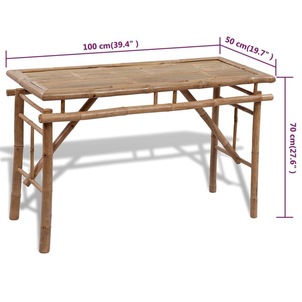 Bambus cm mit Gartenlounge-Set 100 2 Bänken vidaXL Biertisch