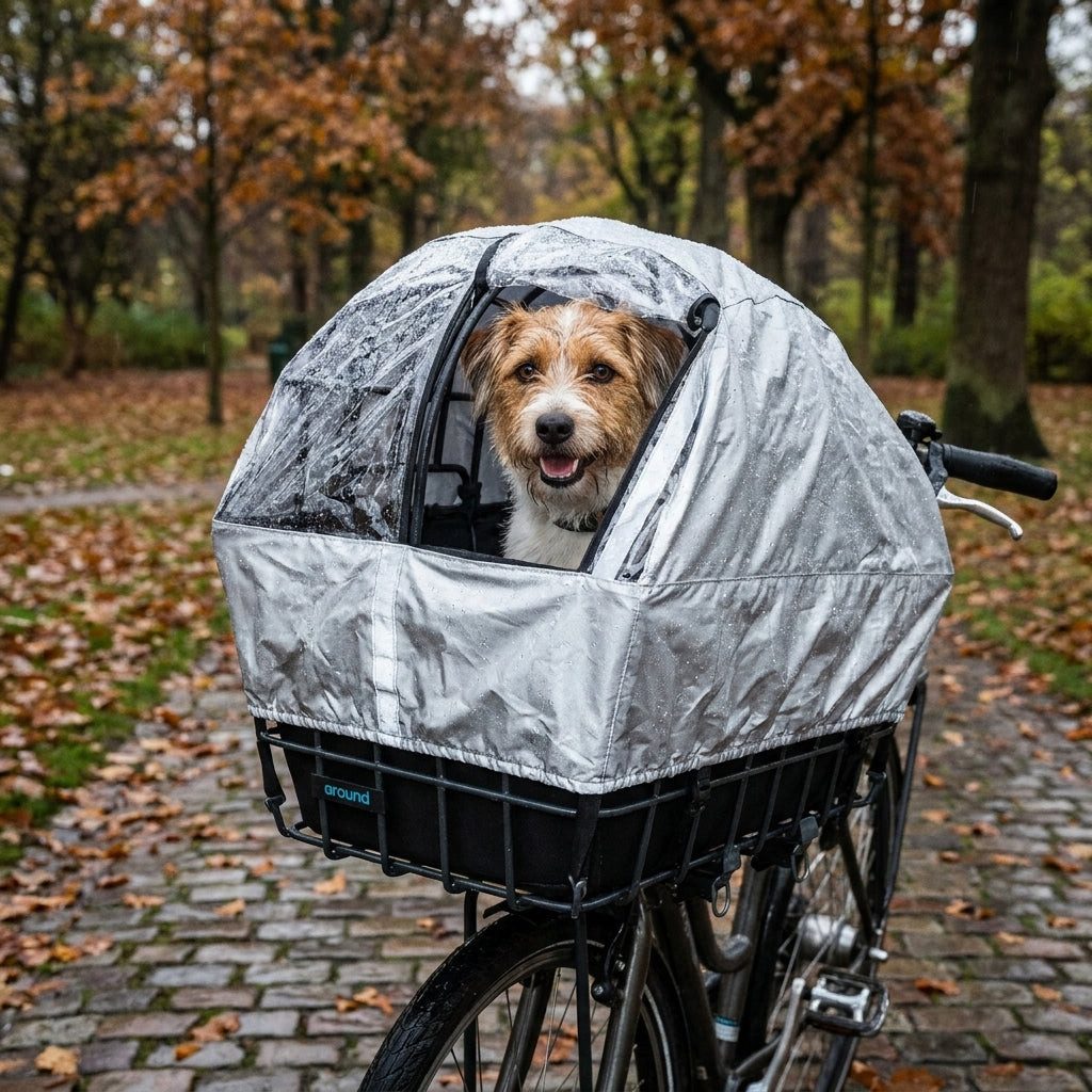 Around Fahrradkorb Around Regenhaube Hundefahrradkorb Luna für Vorderradkorb, wasserabwei