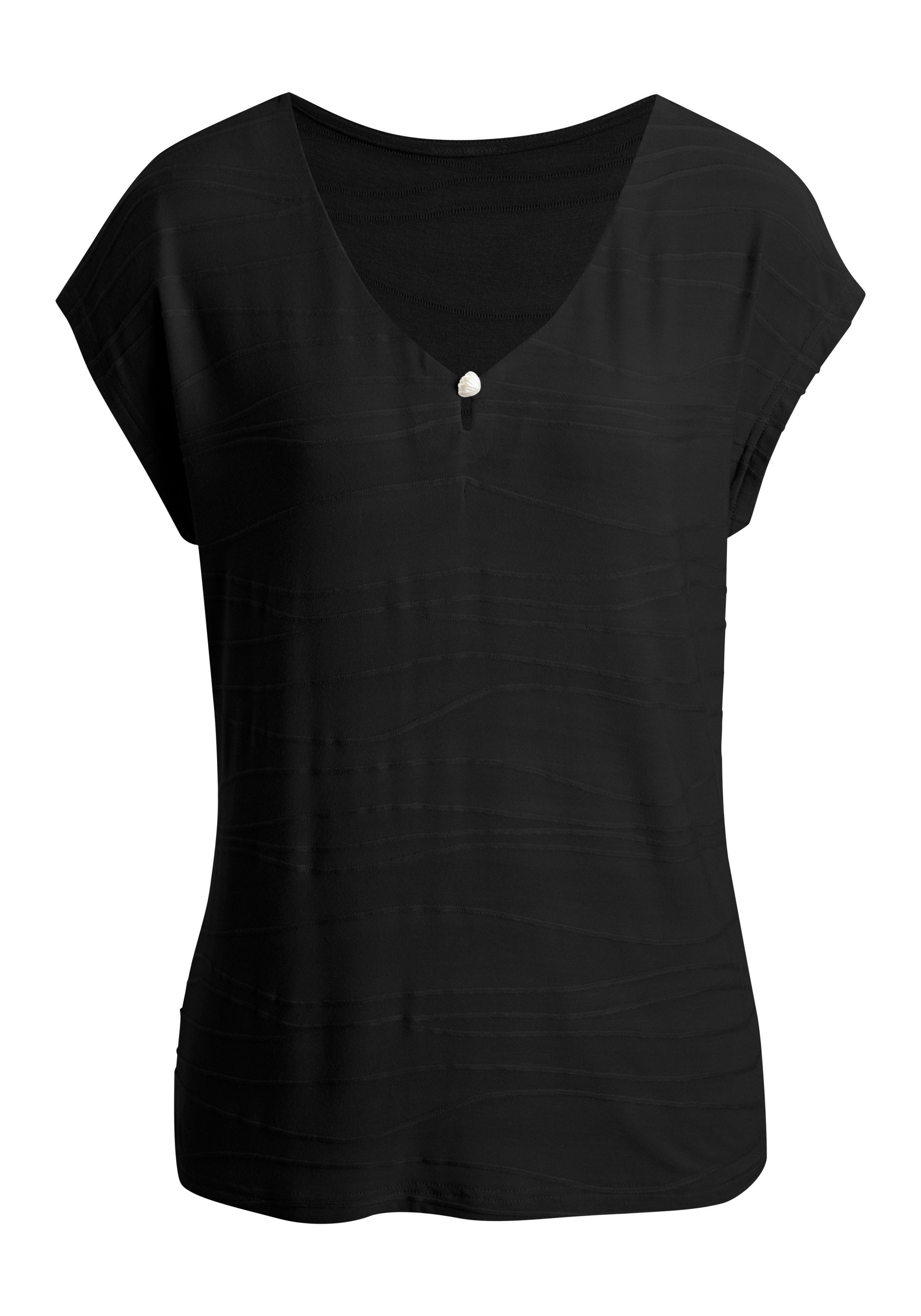 LASCANA Blusenshirt mit Wellenstruktur aus luftigem Viskose-Stretch. € 26,99, (€ 26,99 pro 1 Stk).