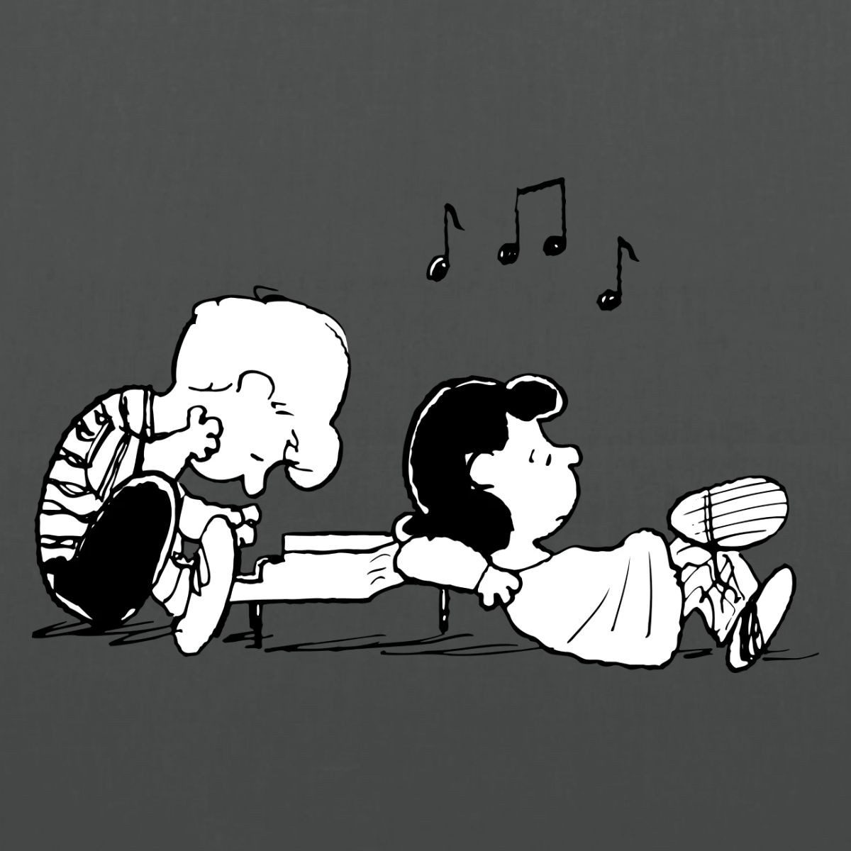 Spreadshirt Henkeltasche Peanuts Schroeder Und Lucy Stoffbeutel (1-tlg)