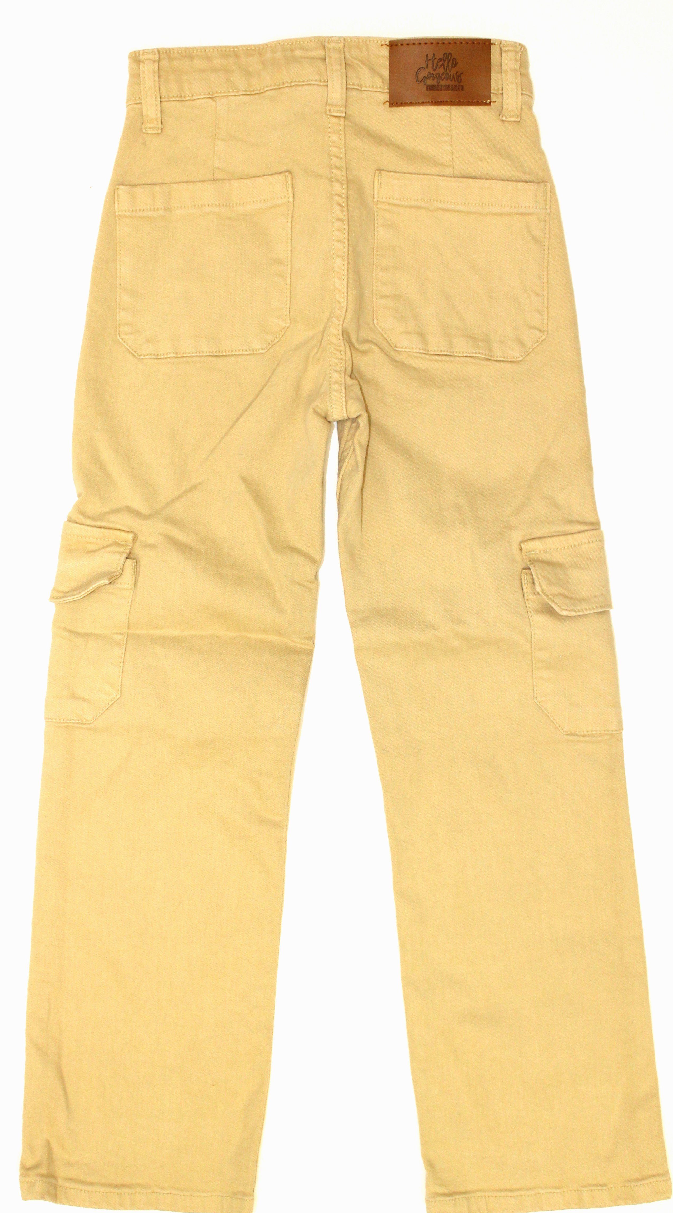 THREE OAKS Cargohose Mädchen Cargo Hose M330206 210 Beige (1-tlg)