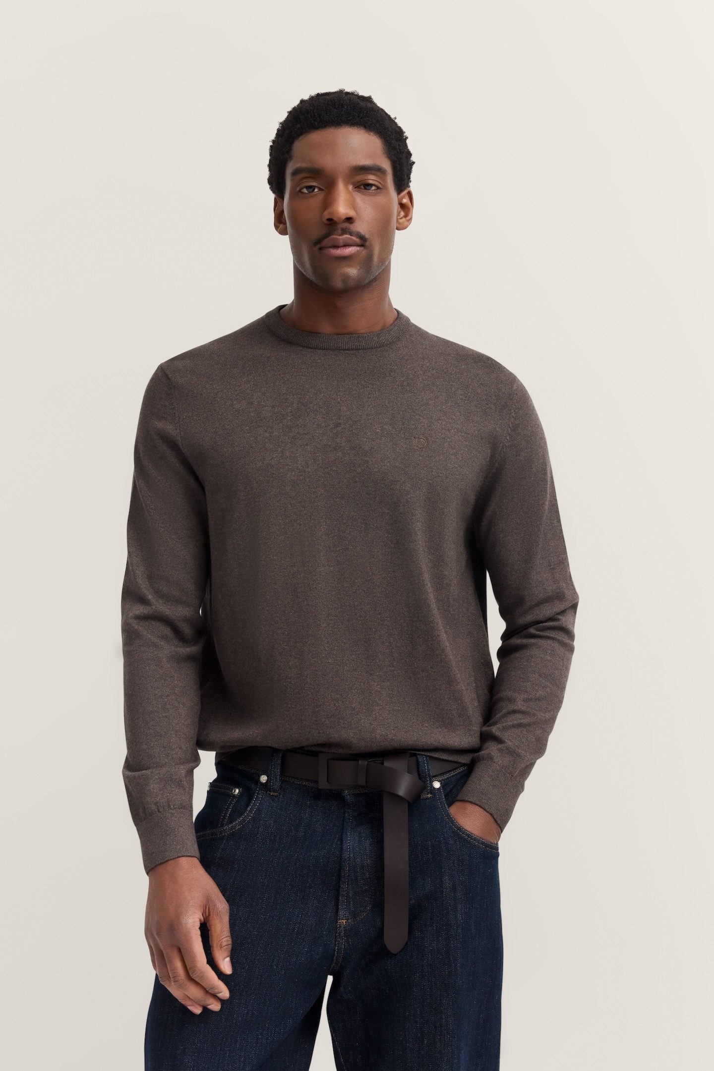 bugatti Rundhalspullover Regular Fit aus Baumwolle-Kaschmir-Mix günstig online kaufen