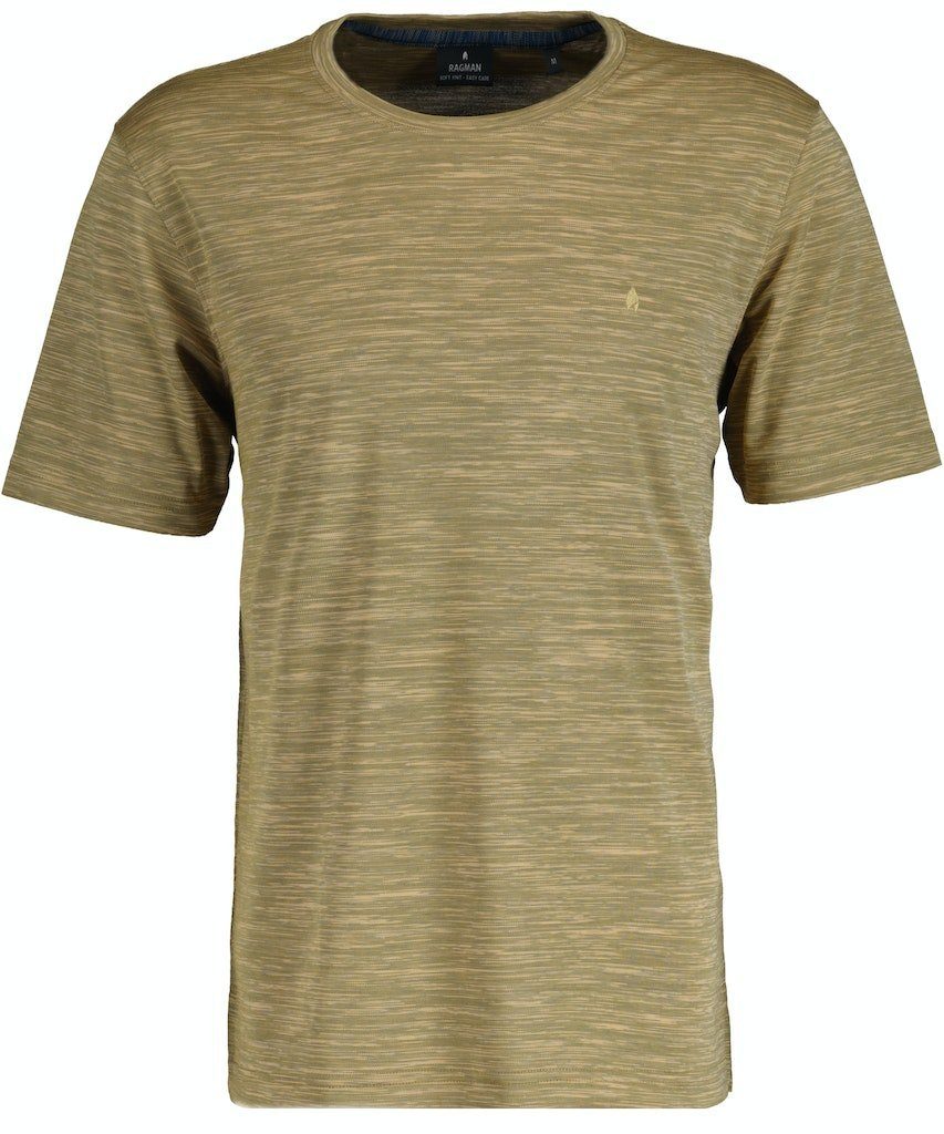 round T-Shirt 056 / RAGMAN Ragman GELB neck He.T-Shirt T-Shirt /