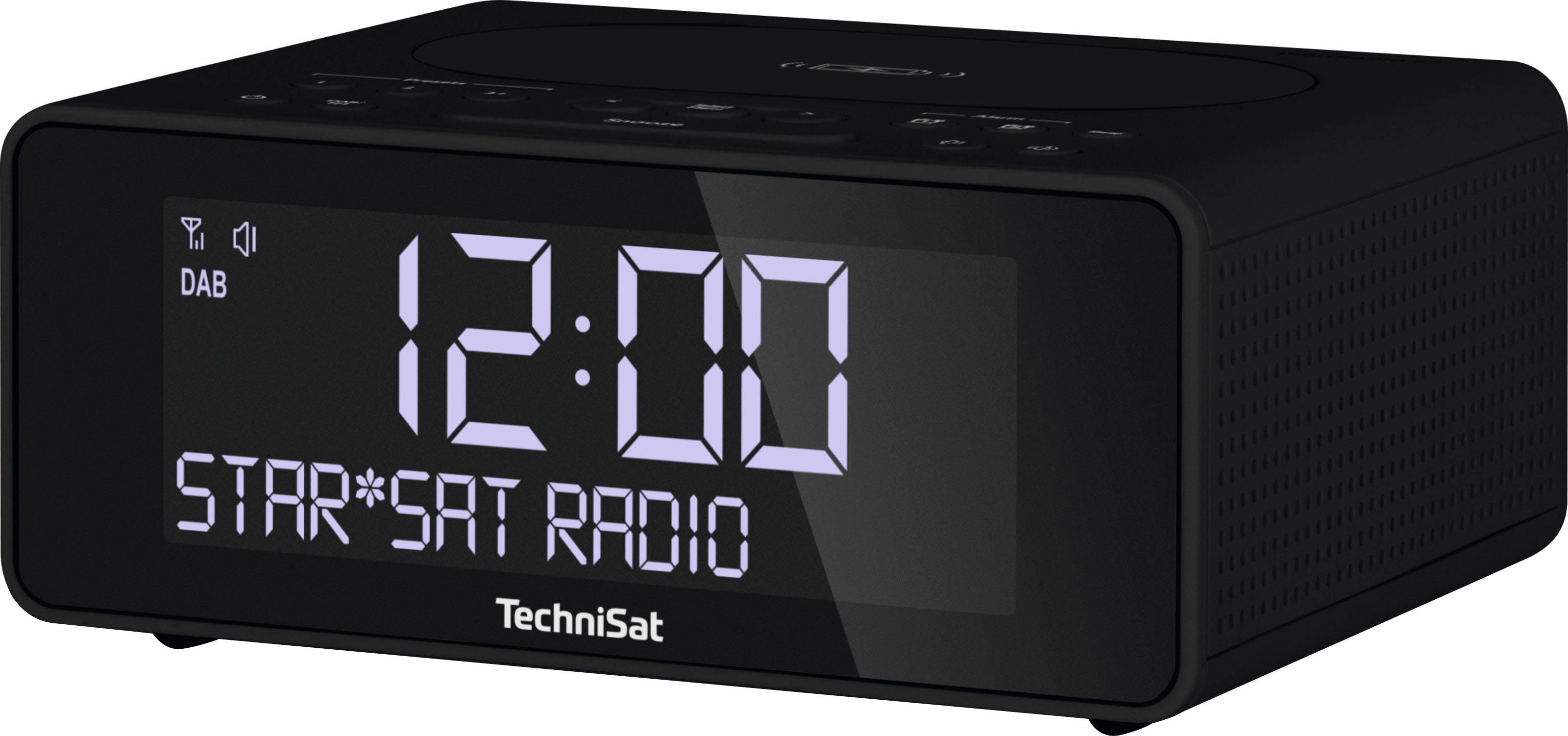 TechniSat Radiowecker DIGITRADIO 52 Snooze-Funktion, Stereo dimmbares Sleeptimer mit Display, schwarz - DAB+, Uhrenradio