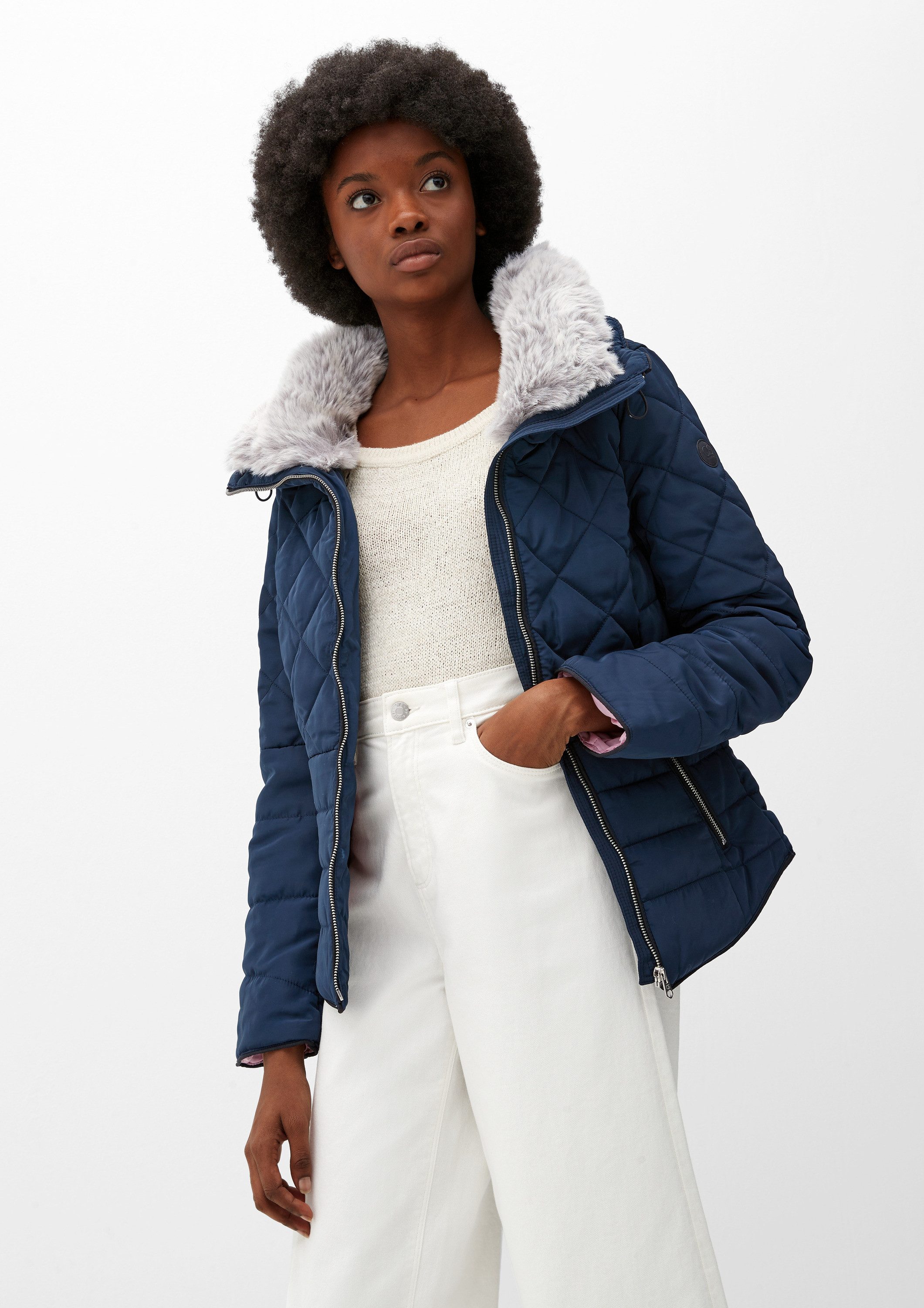 QS Winterjacke Outdoor-Jacke Steppjacke mit abnehmbarem günstig online kaufen