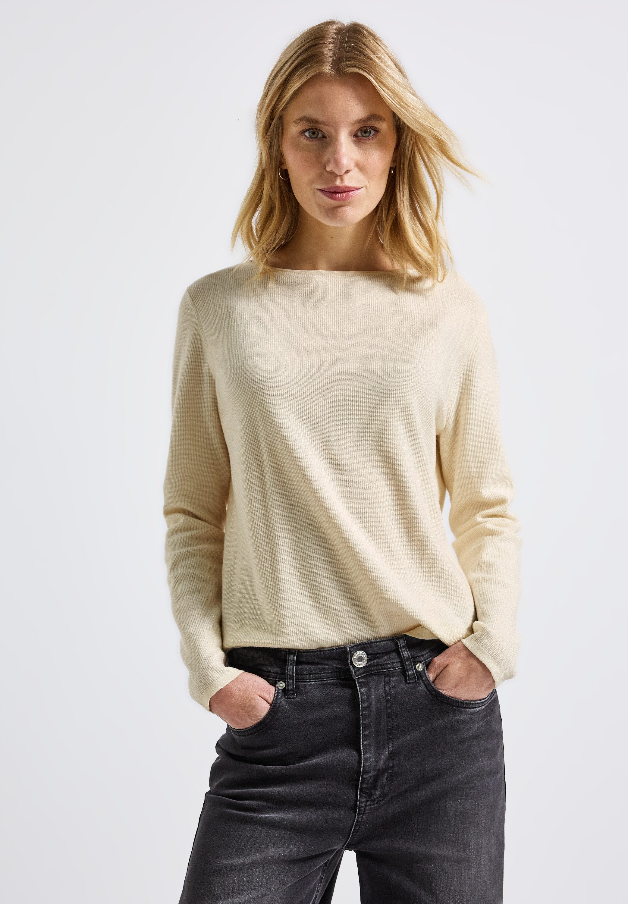 STREET ONE Strickpullover mit U-Boot-Ausschnitt günstig online kaufen