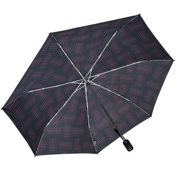 Knirps® Taschenregenschirm leichter, kompakter Schirm mit Auf-Zu-Automatik, schönes Design für Damen - Sterne pink Stars