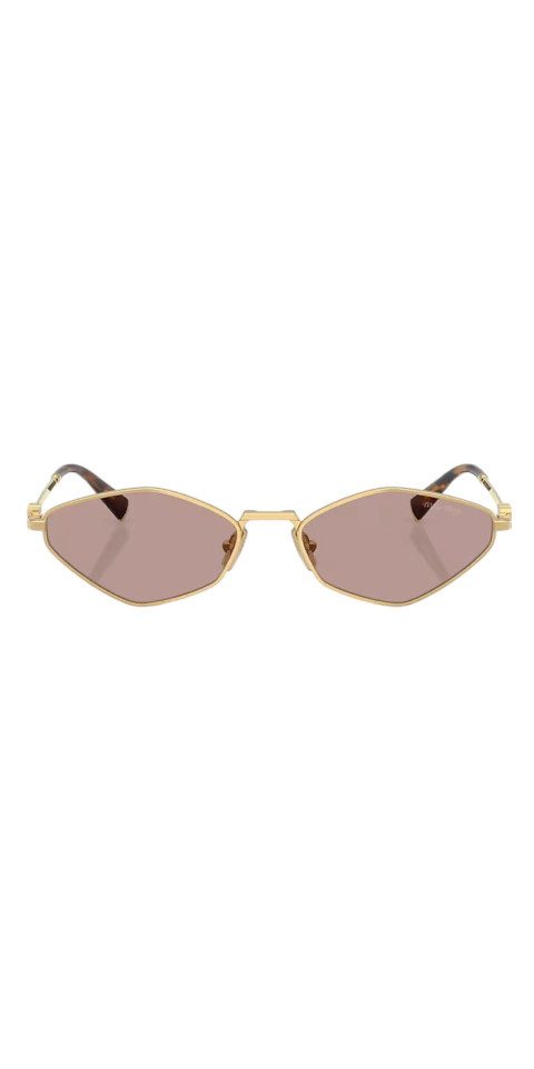 Miu Miu Sonnenbrille Miu Miu MU 56ZS Sonnenbrille Damen Gold Violett Geometrisch
