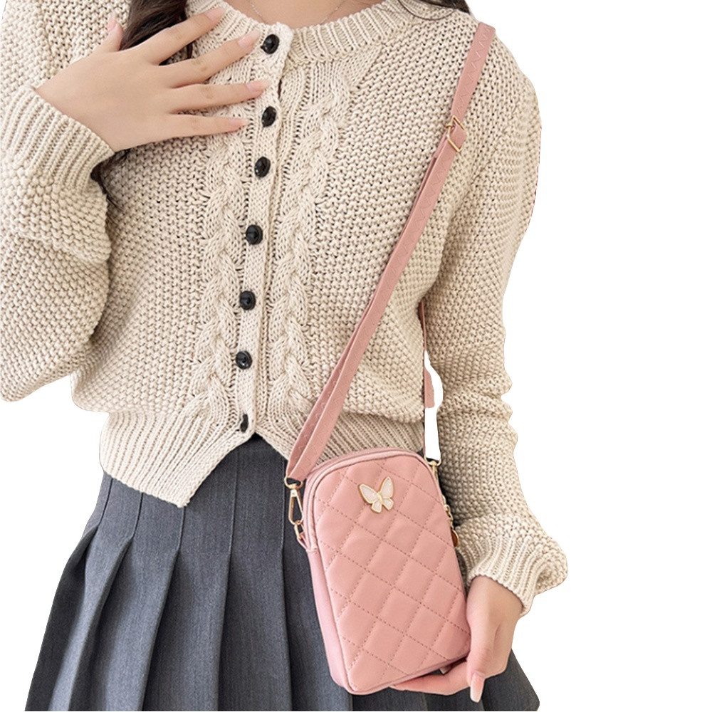 Coonoor Handtasche Handytasche zum Umhängen Damen,Schmetterling Crossbody Schultertasche