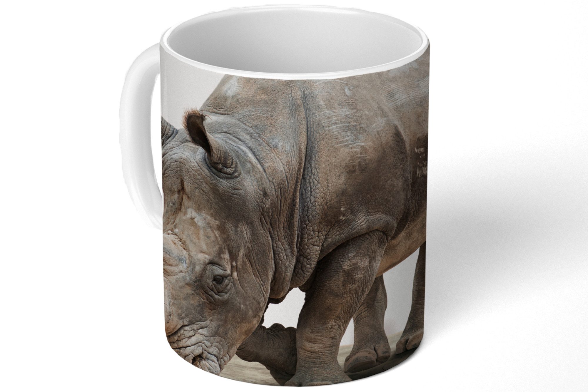 MuchoWow Tasse Nashorn - Jungen - Wildtiere - Kinder - Mädchen - Tiere, 1-tlg., Keramik, Kaffeetassen, Teetasse, Becher, Kaffeebecher, Geschenk