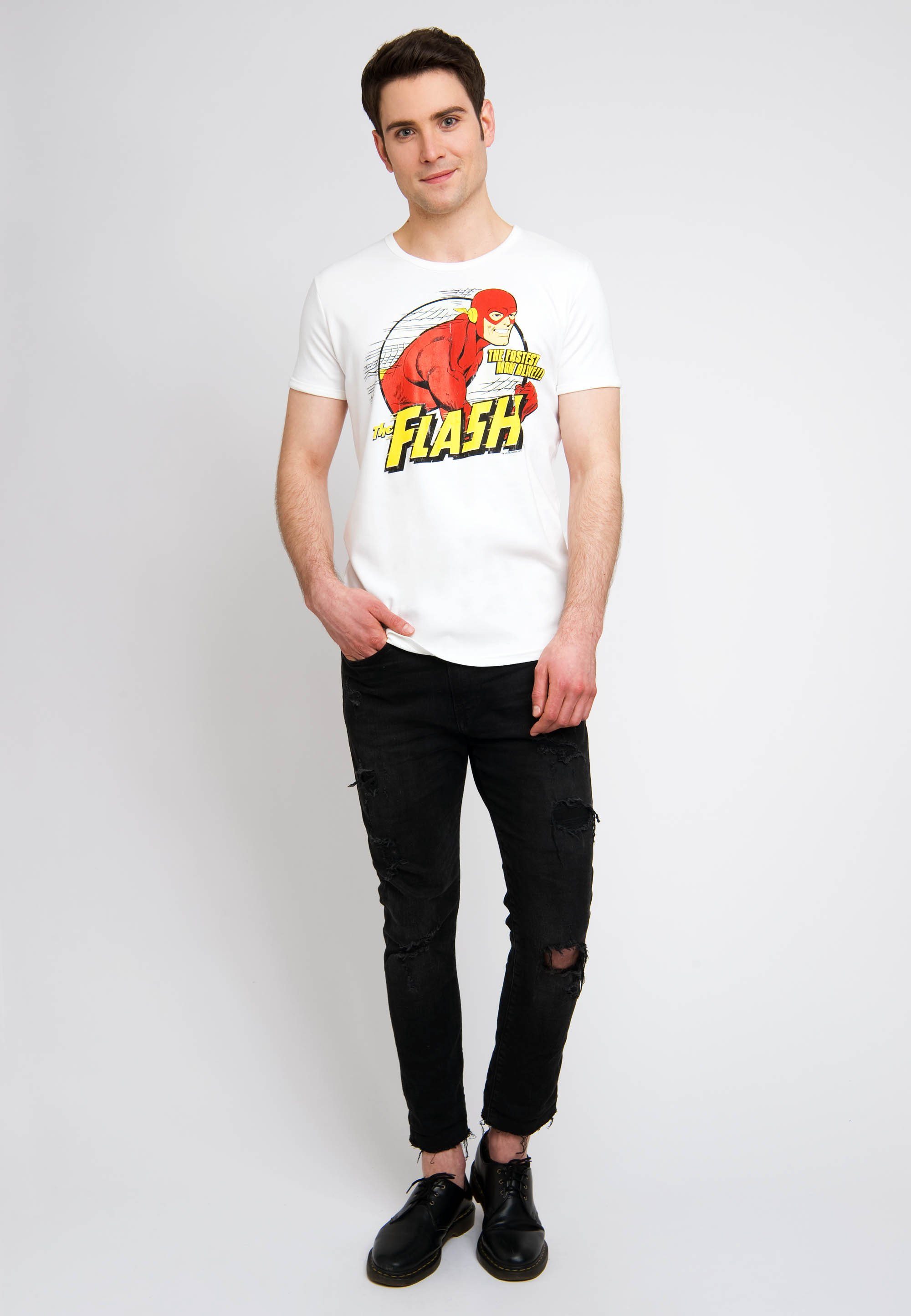 LOGOSHIRT T-Shirt The Fastest Man Alive mit tollem The Flash-Print