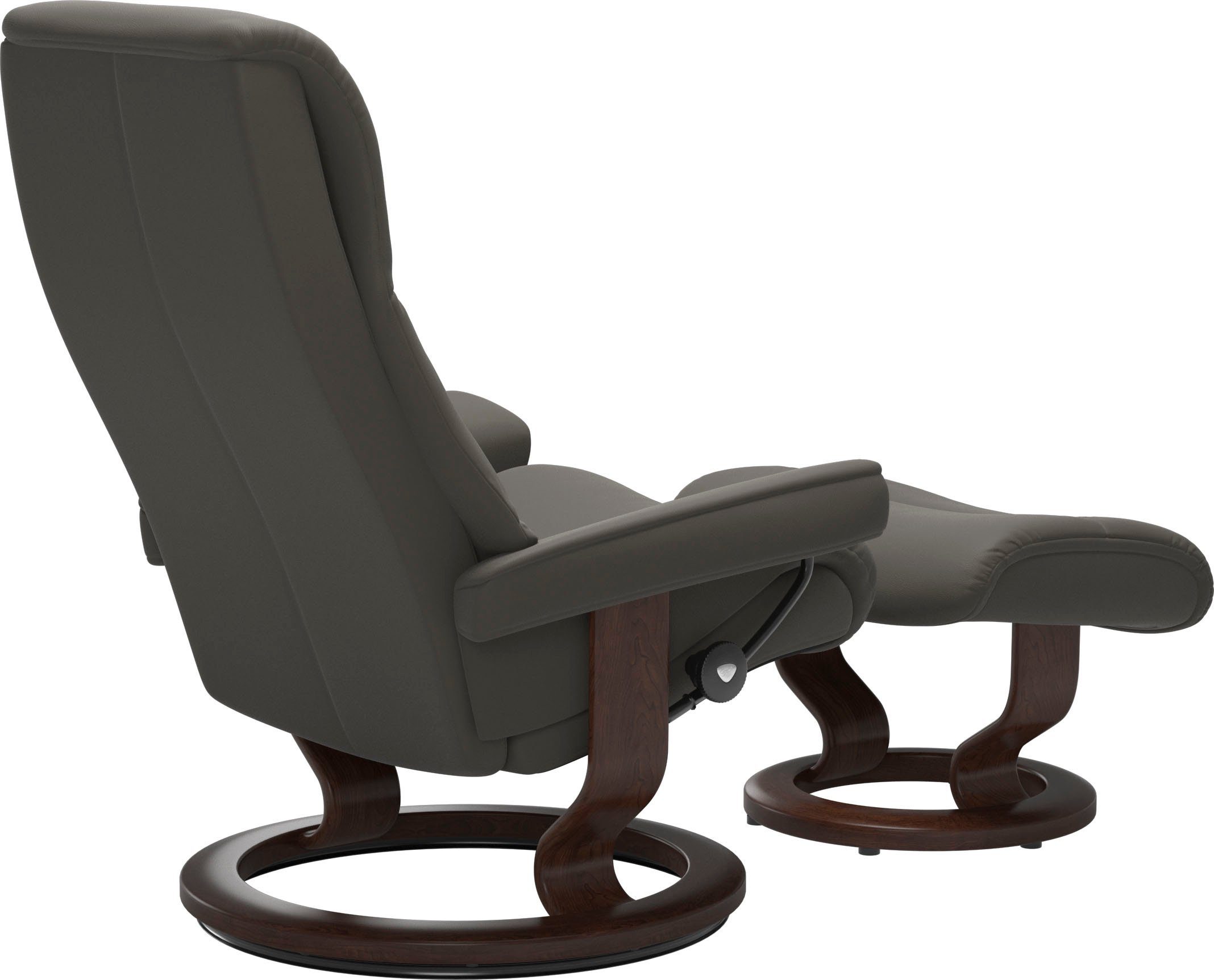 mit S,Gestell Größe View Relaxsessel Relaxsessel Base, (Set, Hocker), mit Braun Classic Stressless®