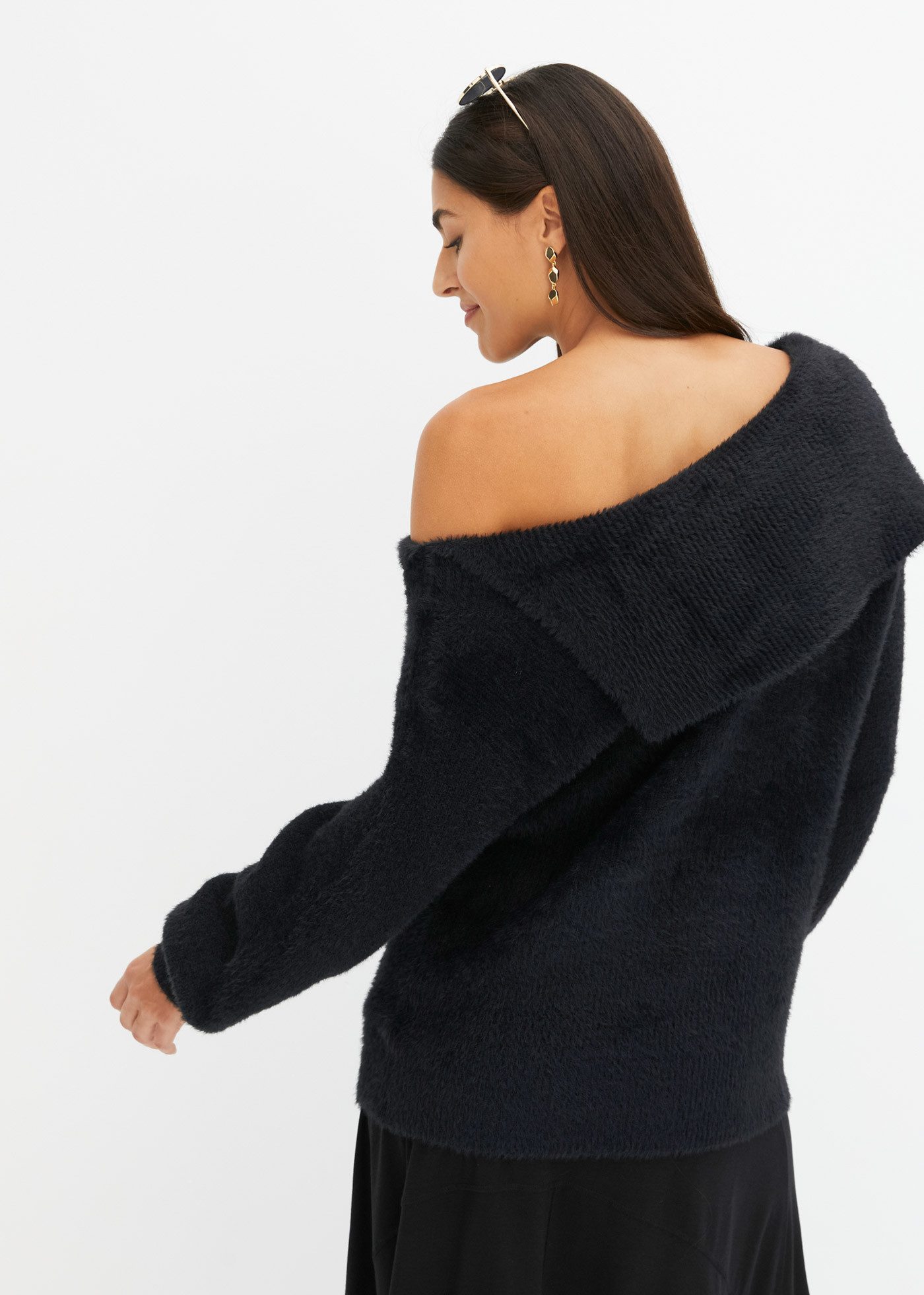 bonprix Strickpullover mit einseitigem Off‑Shoulder‑Ausschnitt, lässige Passform