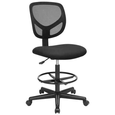 SONGMICS Bürostuhl, ergonomischer Arbeitshocker, Sitzhöhe 55-75 cm