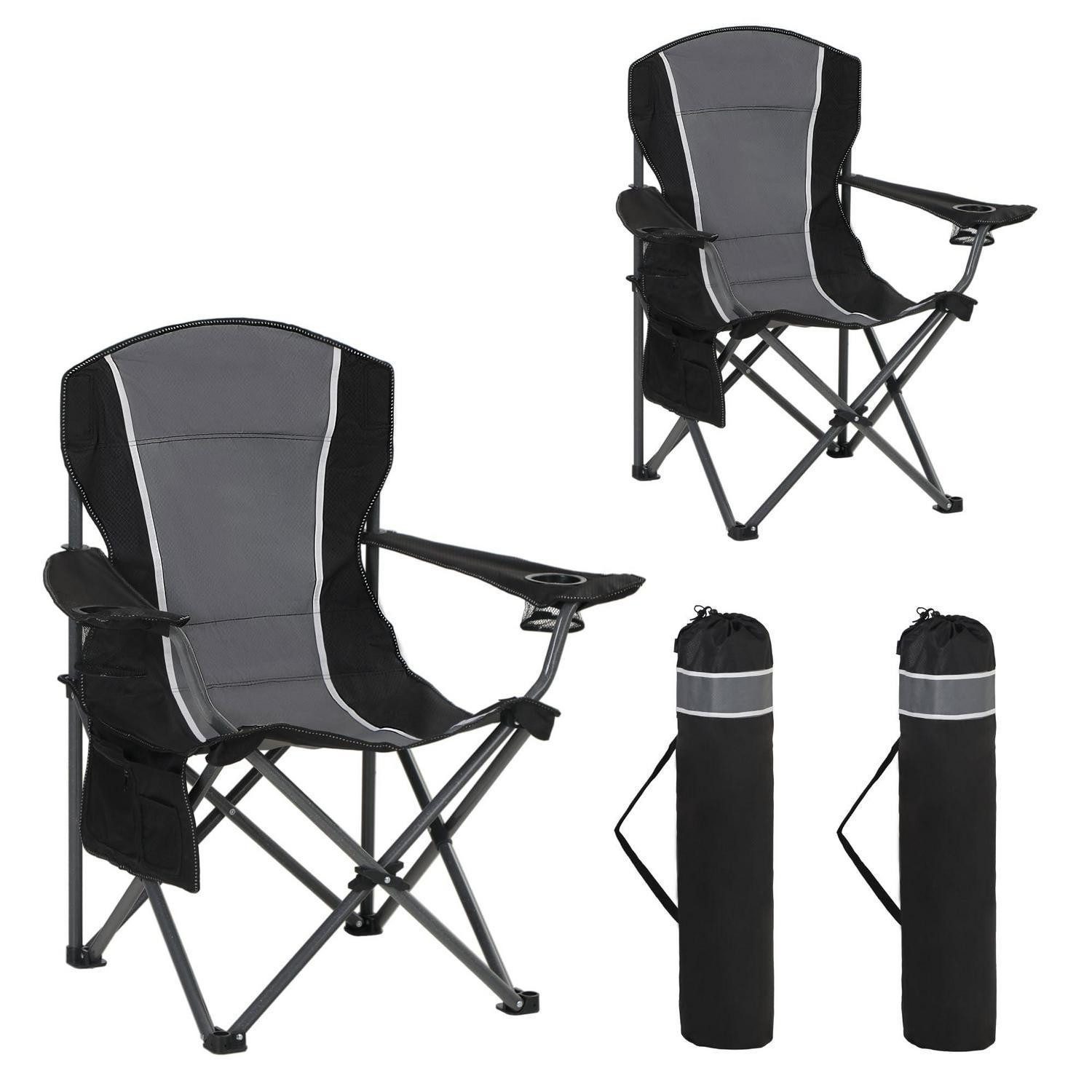 LuxusKollektion Campingstuhl Campingstuhl Faltbar Dunkelgrau 160kg Belastbarkeit (1 St)