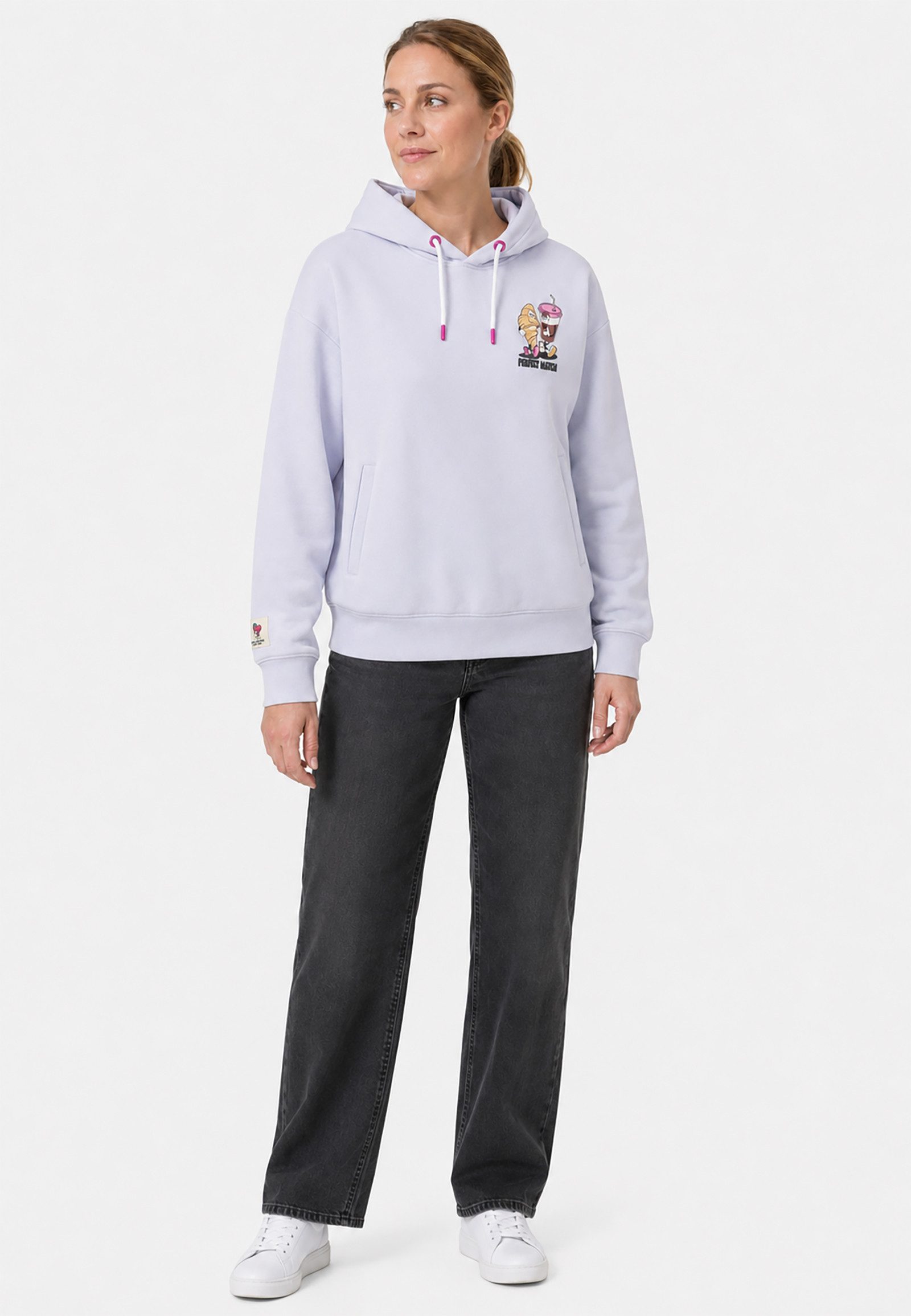 SUBLEVEL Hoodie Perfekte Ergänzung für lässiges Outfit für Damen Baumwolle Normal Fit Rundhals Langarm Spruch atmungsaktiv