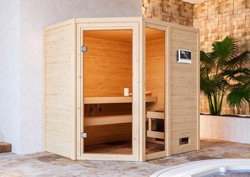 welltime Sauna Josie, BxTxH: 196 x 146 x 187 cm, 38 mm, 9-kW-Ofen mit ext. Steuerung