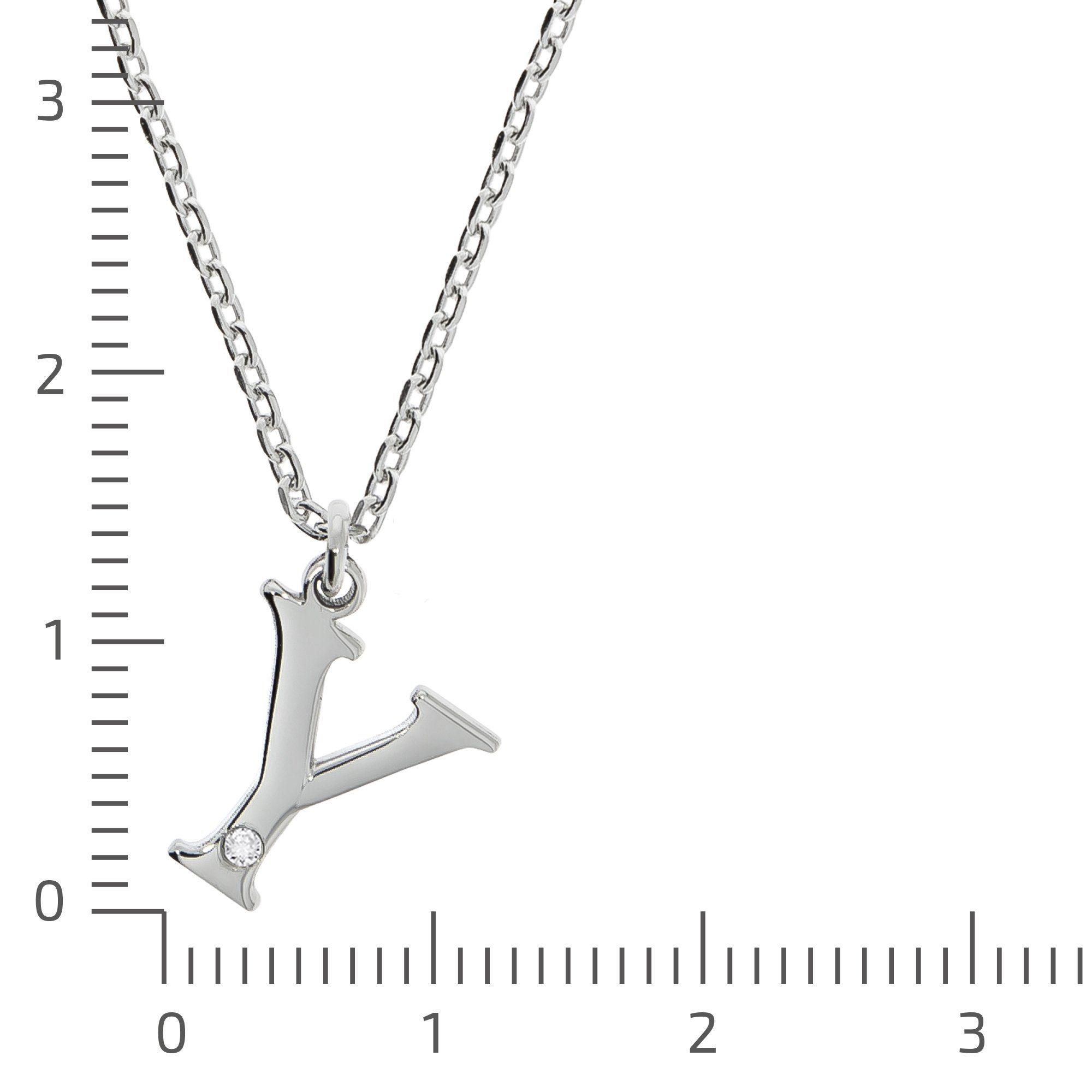 Diamonds by Ellen K. Kette mit Anhänger Silber 925 mit 1x Diamant 0,008ct. Buchstabe Y