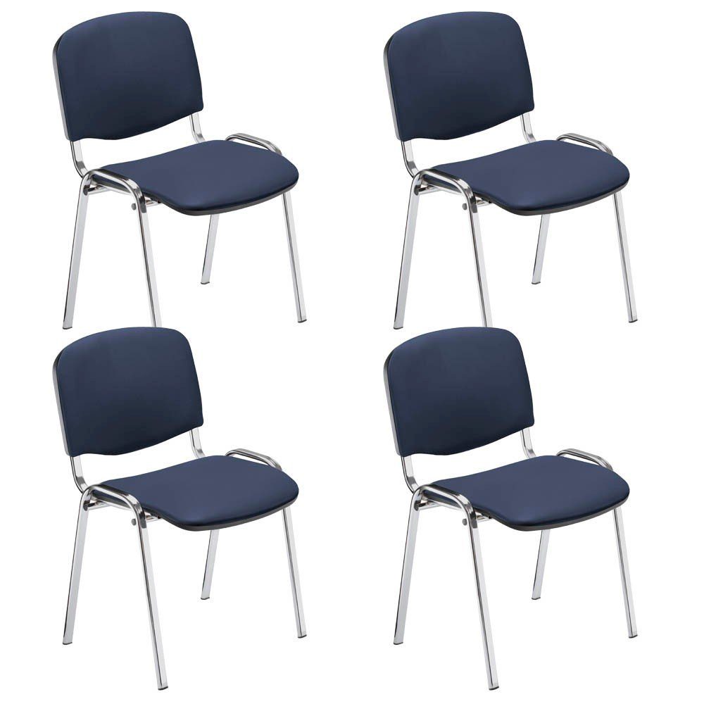 Nowy Styl Besucherstuhl 4 Стулья stapelbar Kunstleder blau/chrom