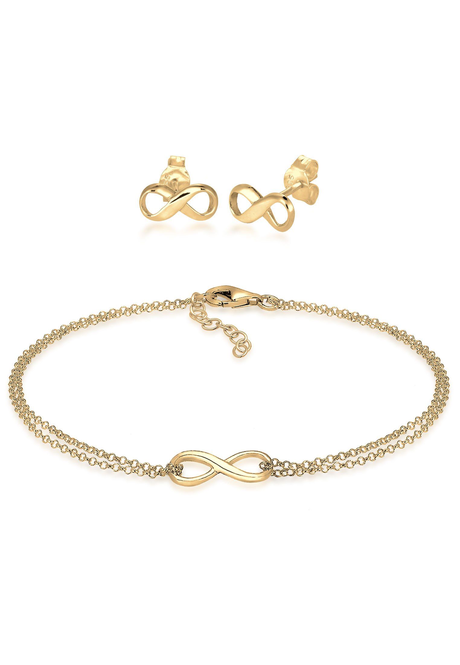 Elli Schmuckset Infinity Symbol Armband Ohrstecker günstig online kaufen