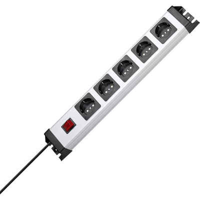 Kopp 5-fach Steckdosenleiste mit beleuchtetem Schalter Steckdosenleiste (Kabellänge 1.40 m), erhöhter Berührungsschutz, mit Schalter