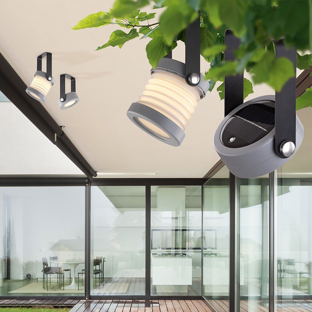 etc-shop LED-Leuchtmittel fest Spotstrahler Außen-Deckenleuchte, verbaut, Warmweiß, Deckenlampe Solarleuchte