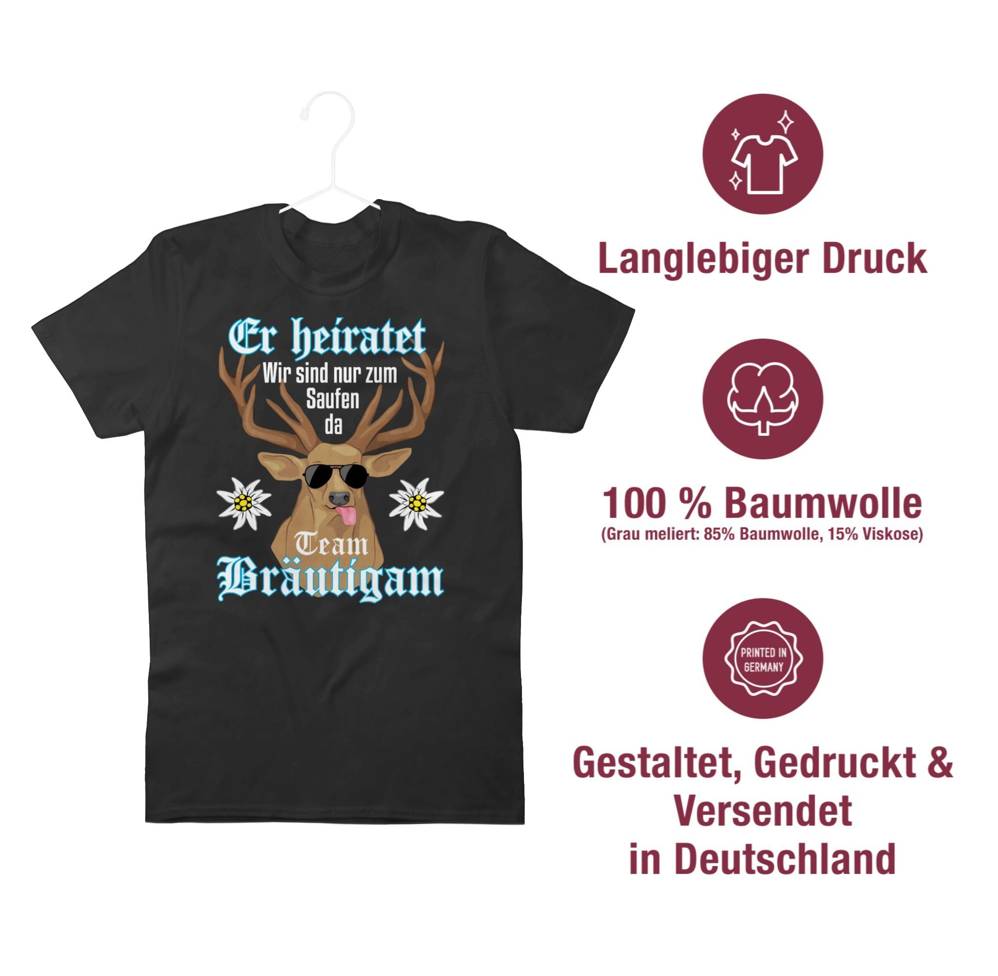 Team JGA Heiratet - Männer 01 Shirtracer Bräutigam Schwarz Er T-Shirt