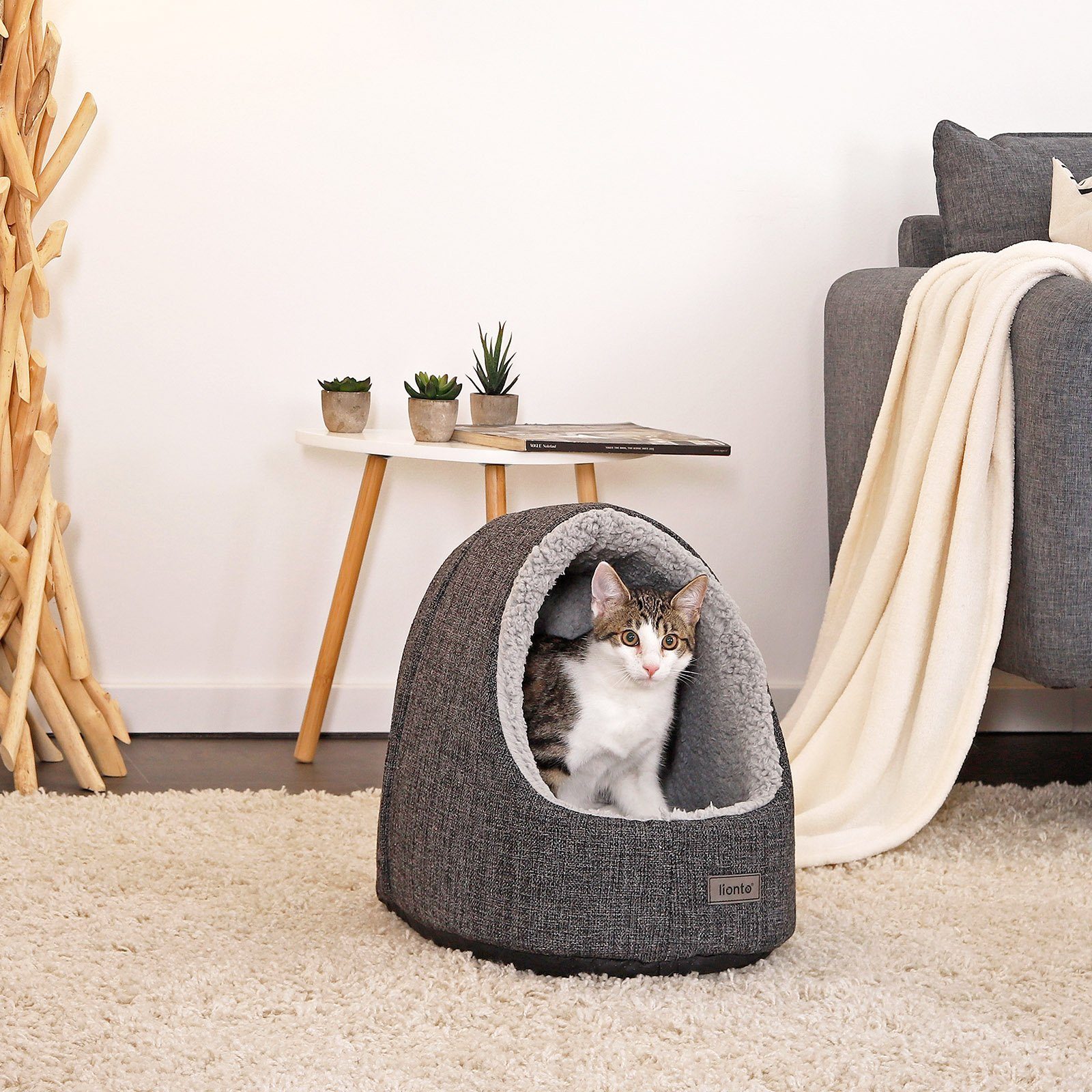 lionto Tierbett lionto Katzenhöhle mit Wendekissen günstig online kaufen