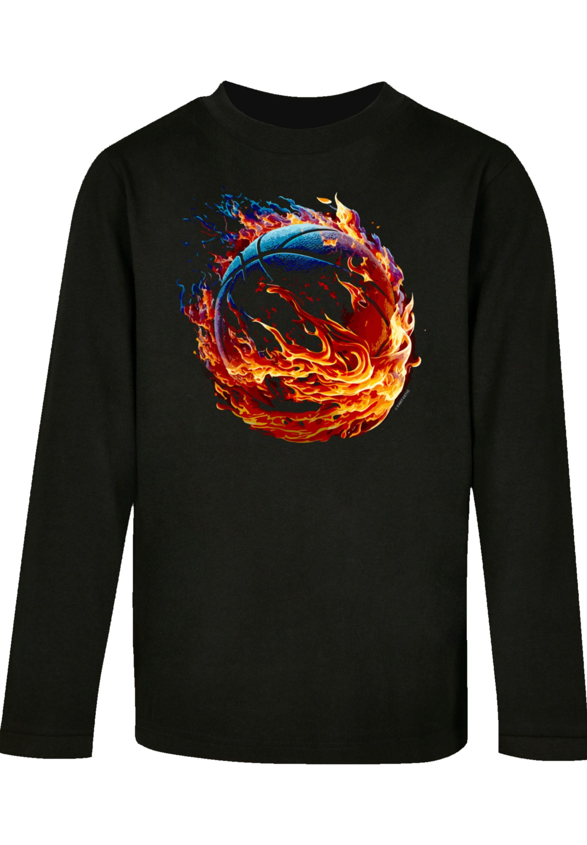 F4NT4STIC T-Shirt Basketball on fire Print schwarz
