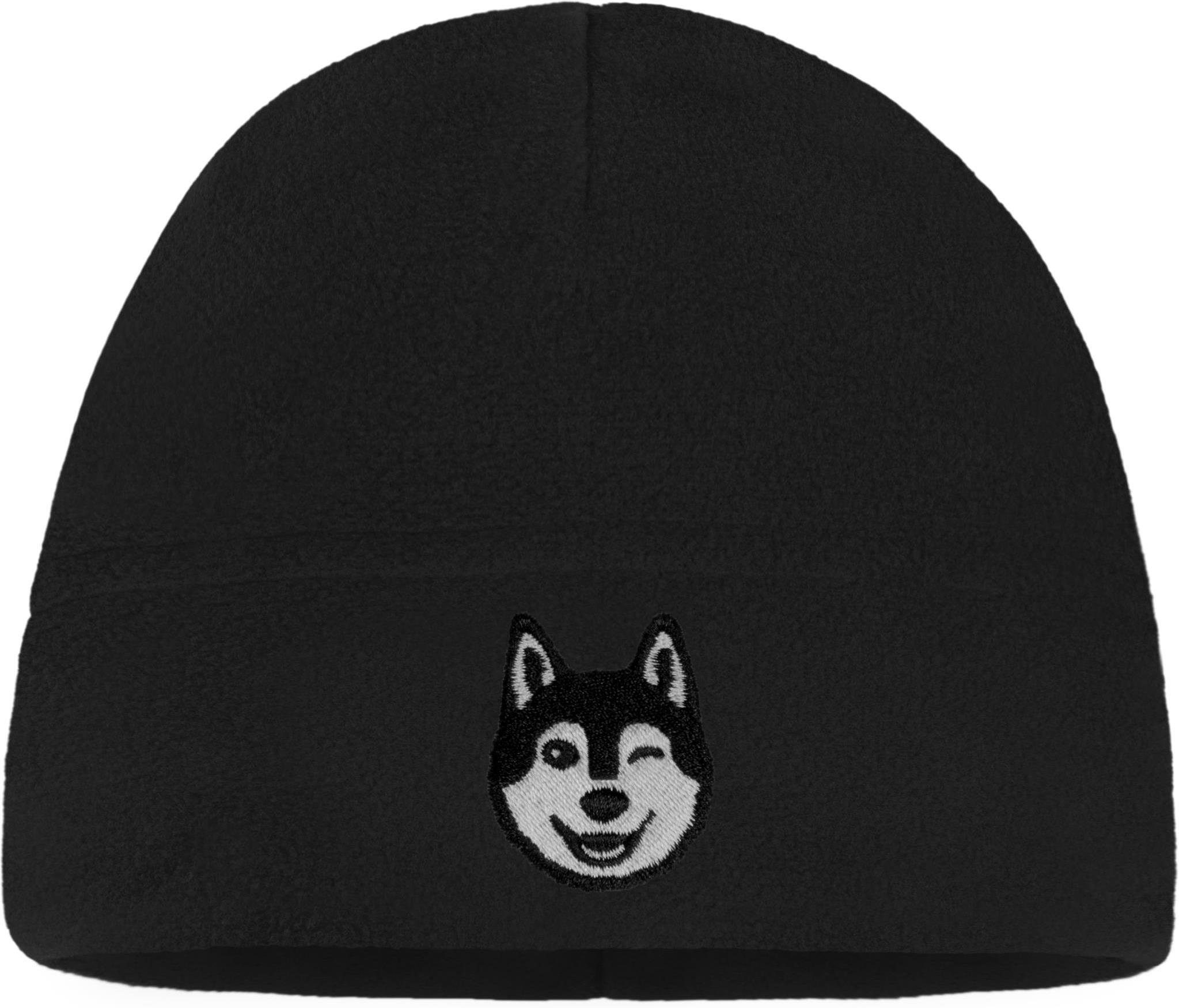 Mütze Beanie Ohrenmütze Microfleece Huksy Fleecemütze Kindermütze Winter „Dunedin“ Kinder Motiv Übergangsmütze mit normani Schwarz