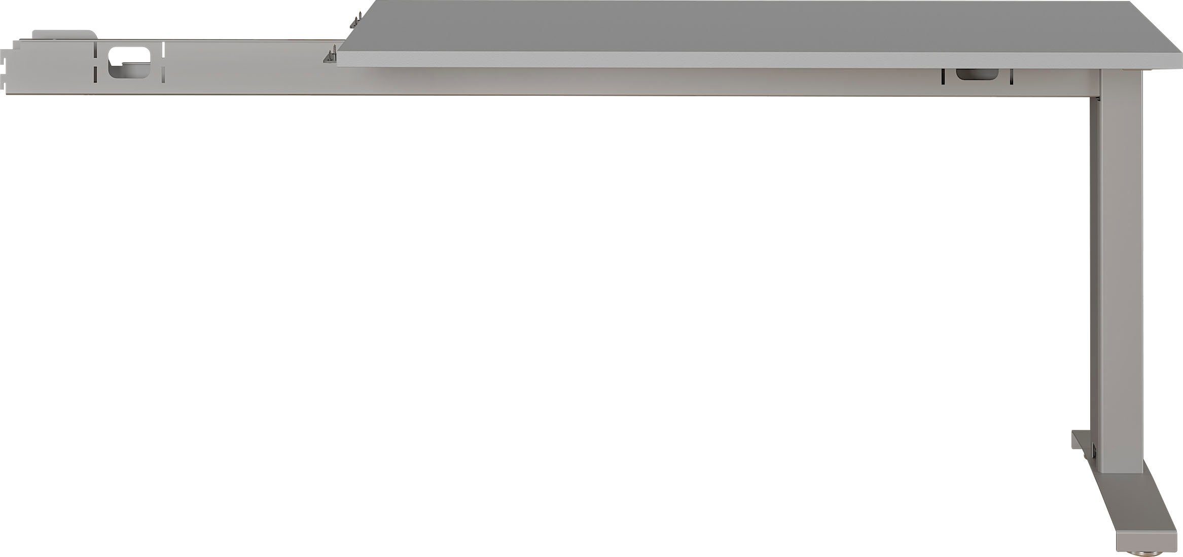 GERMANIA Eckverbindungsplatte GW-Agenda, höhenverstellbar von 68- 88 cm Lichtgrau/Silber | Eckschreibtischplatten