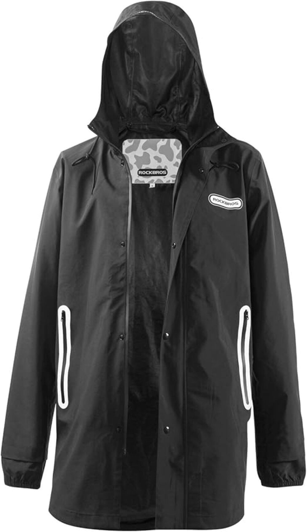 ROCKBROS Regenmantel Wasserdichter Regenponcho Verlängerte Regenjacke Outdoor reflektierende Streifen