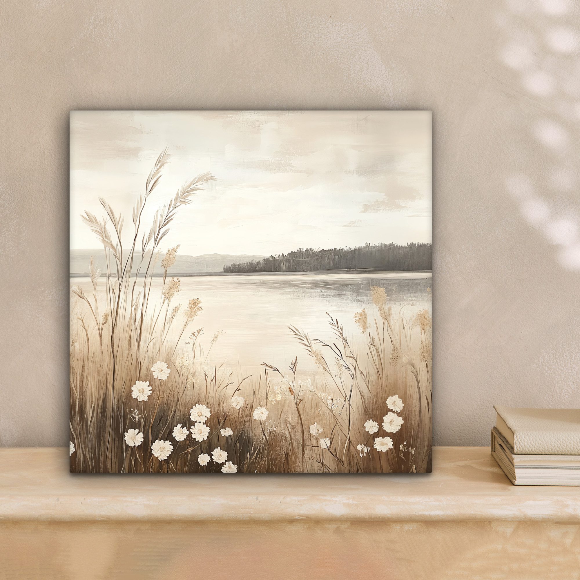 OneMillionCanvasses® Leinwandbild See - Wasser - Natur - Beige, Fotodruck ( günstig online kaufen