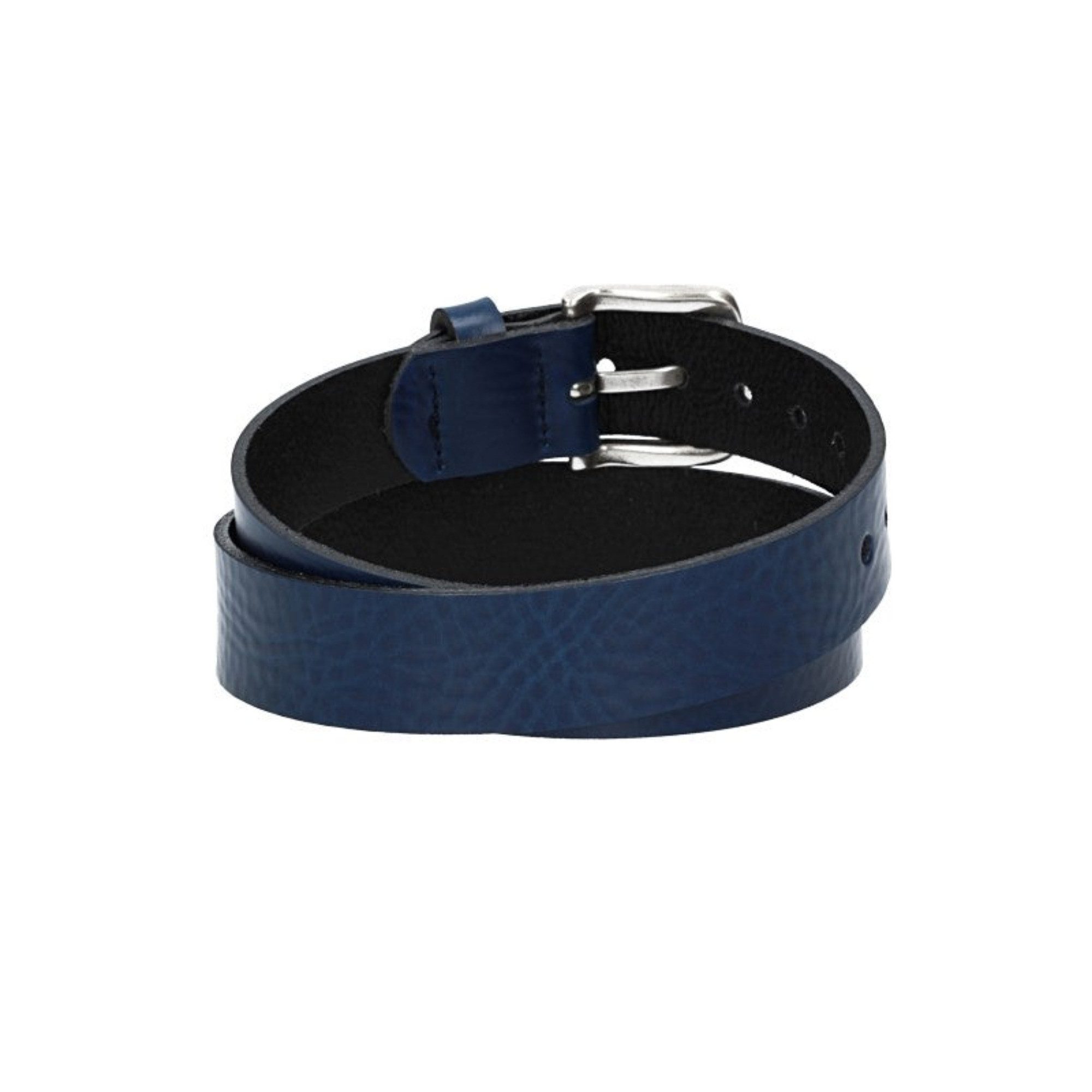 kiddybelts Ledergürtel Kids 25mm in Blau, Marine mit Schließe in Silber (KB10-490, 1-St) sehr weiches Vollrindleder