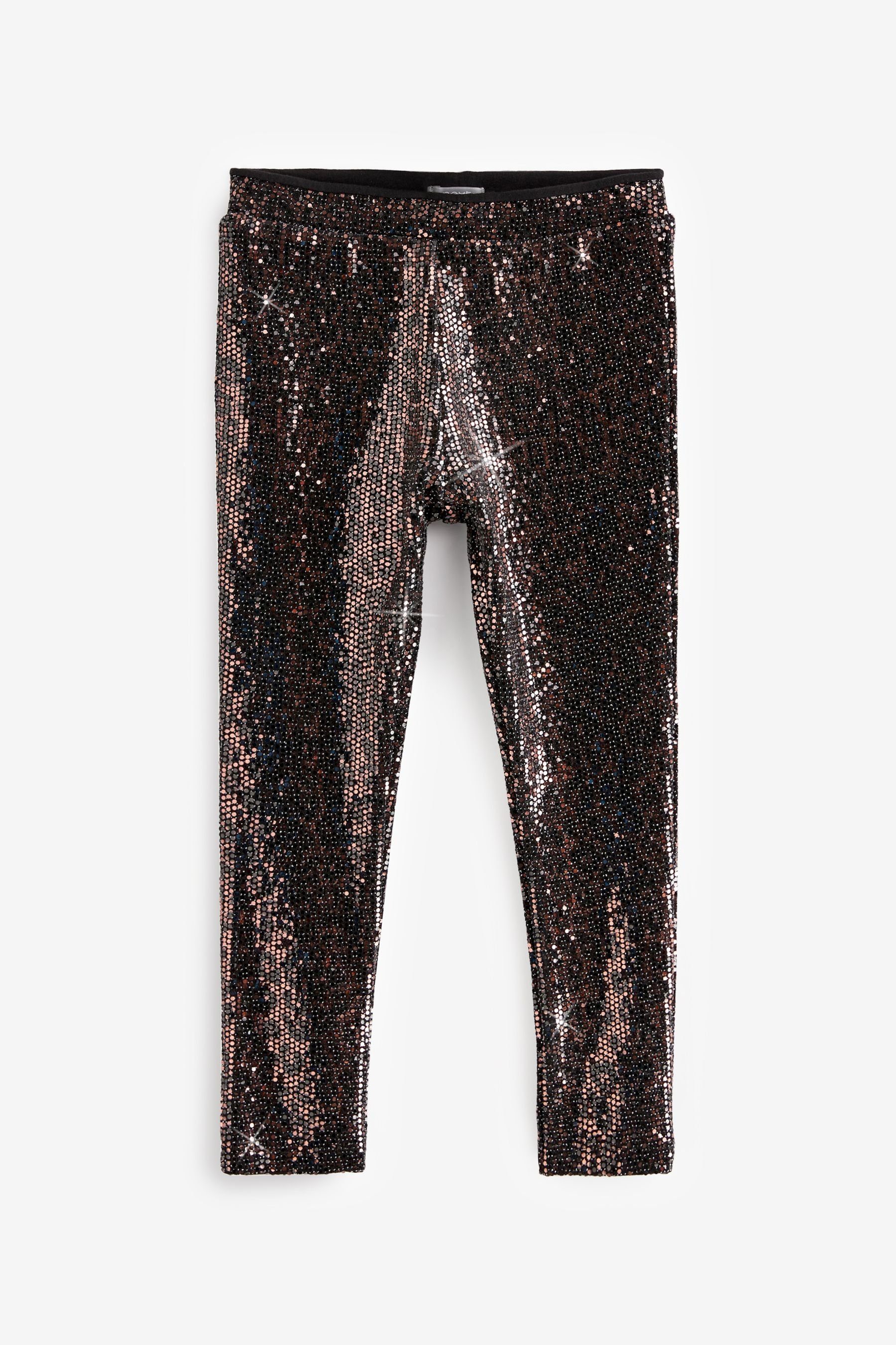 Next Leggings Pailletten-Leggings (1-tlg) Bronze Animal Print