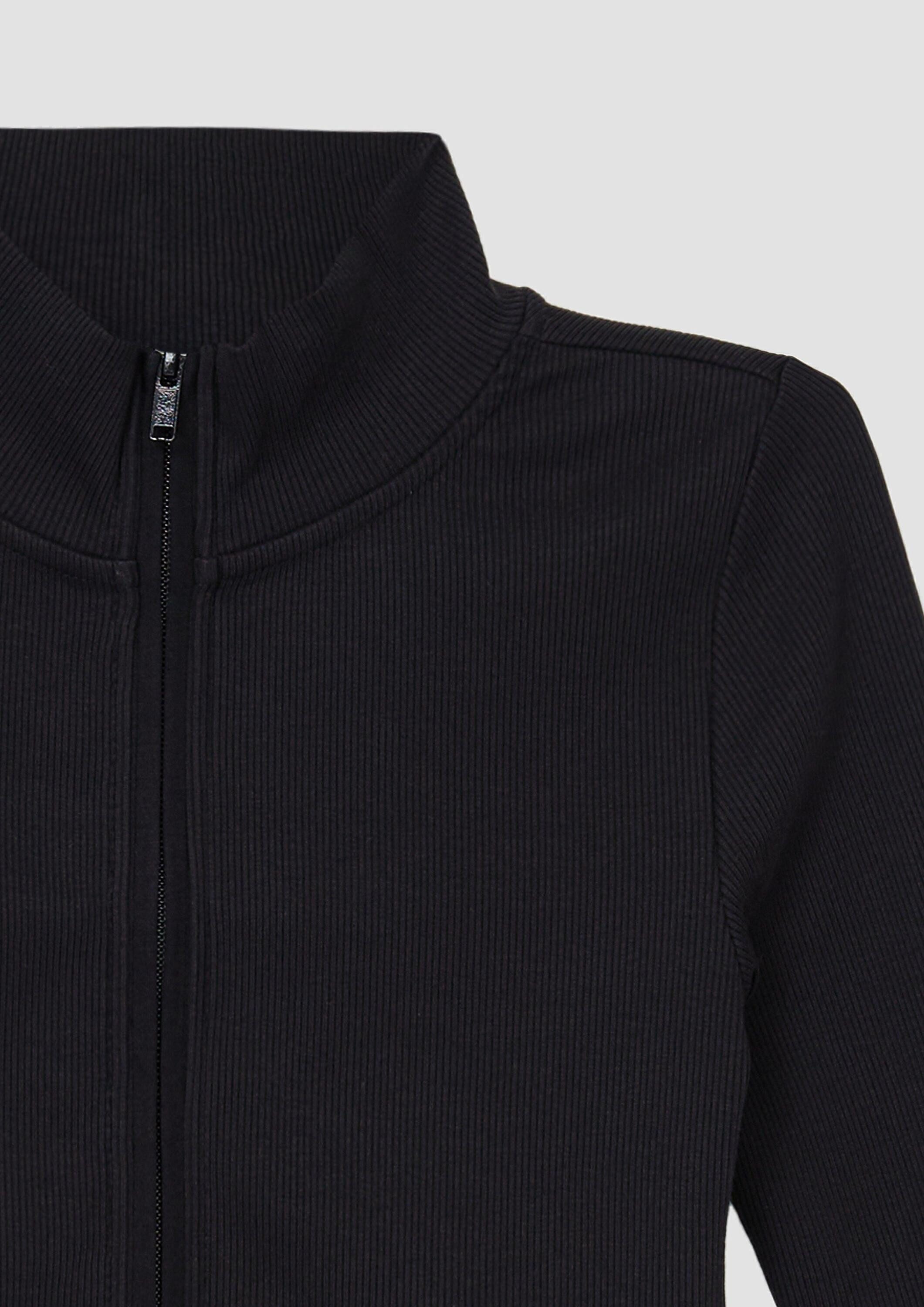 s.Oliver Sweatjacke Sweatshirt Jacke Kurze Sweatjacke im Slim Fit aus Rippware – Bild 4 von 4