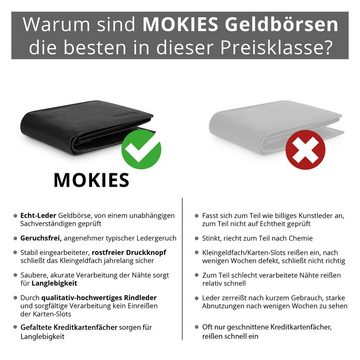 MOKIES Geldbörse Herren Portemonnaie G1608 (querformat), 100% Echt-Leder