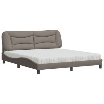 vidaXL Bett Bett mit Matratze Taupe 180x200 cm Stoff