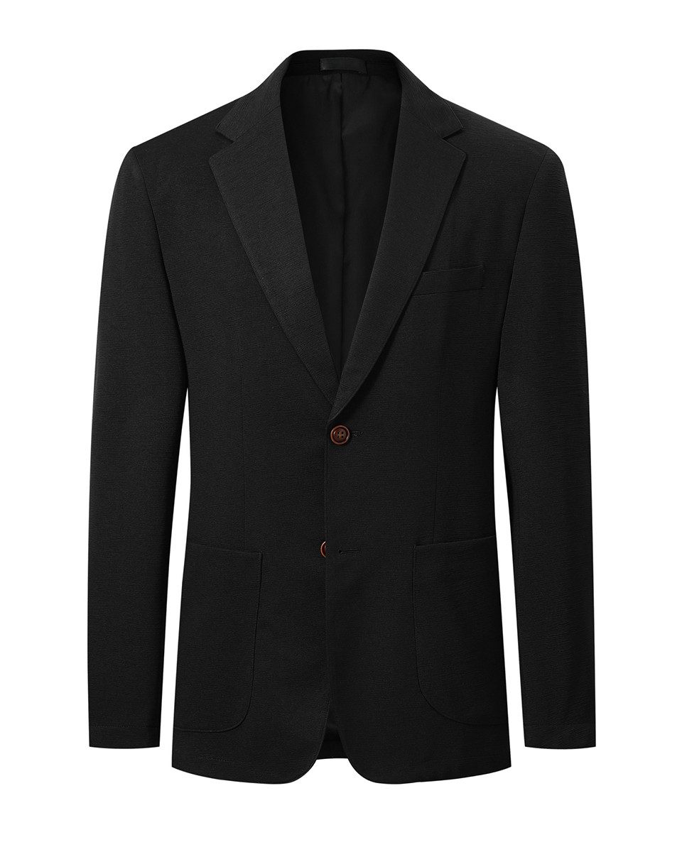 Allthemen Anzugsakko Herren 2 Knöpfe Sakko mit Wellenstruktur Casual Blazer