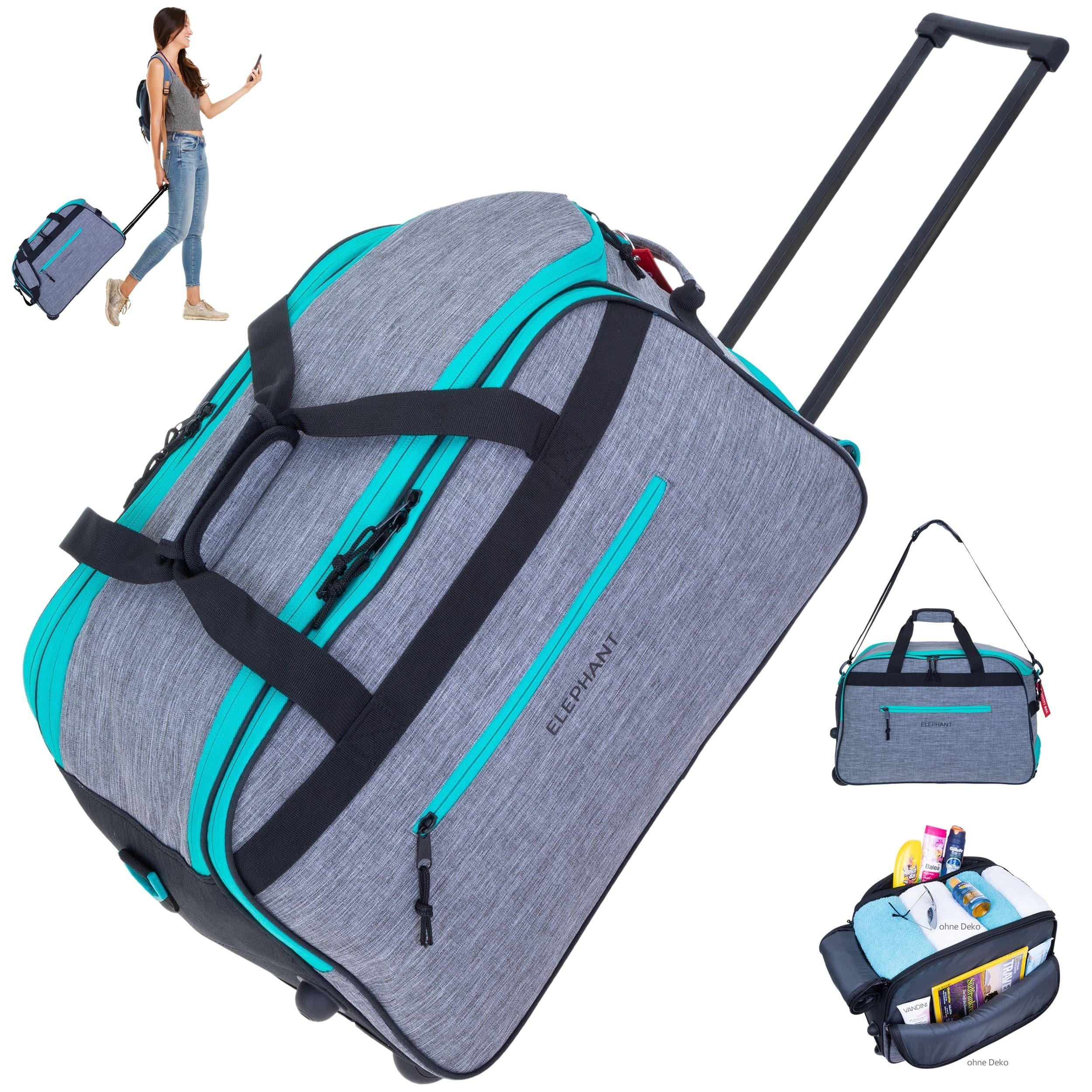 ELEPHANT Trolley Duffle Bag Travel Reisetrolley 55 cm Reisetasche, Weekender Sauna Reise Sport Trolly Tasche Rollen