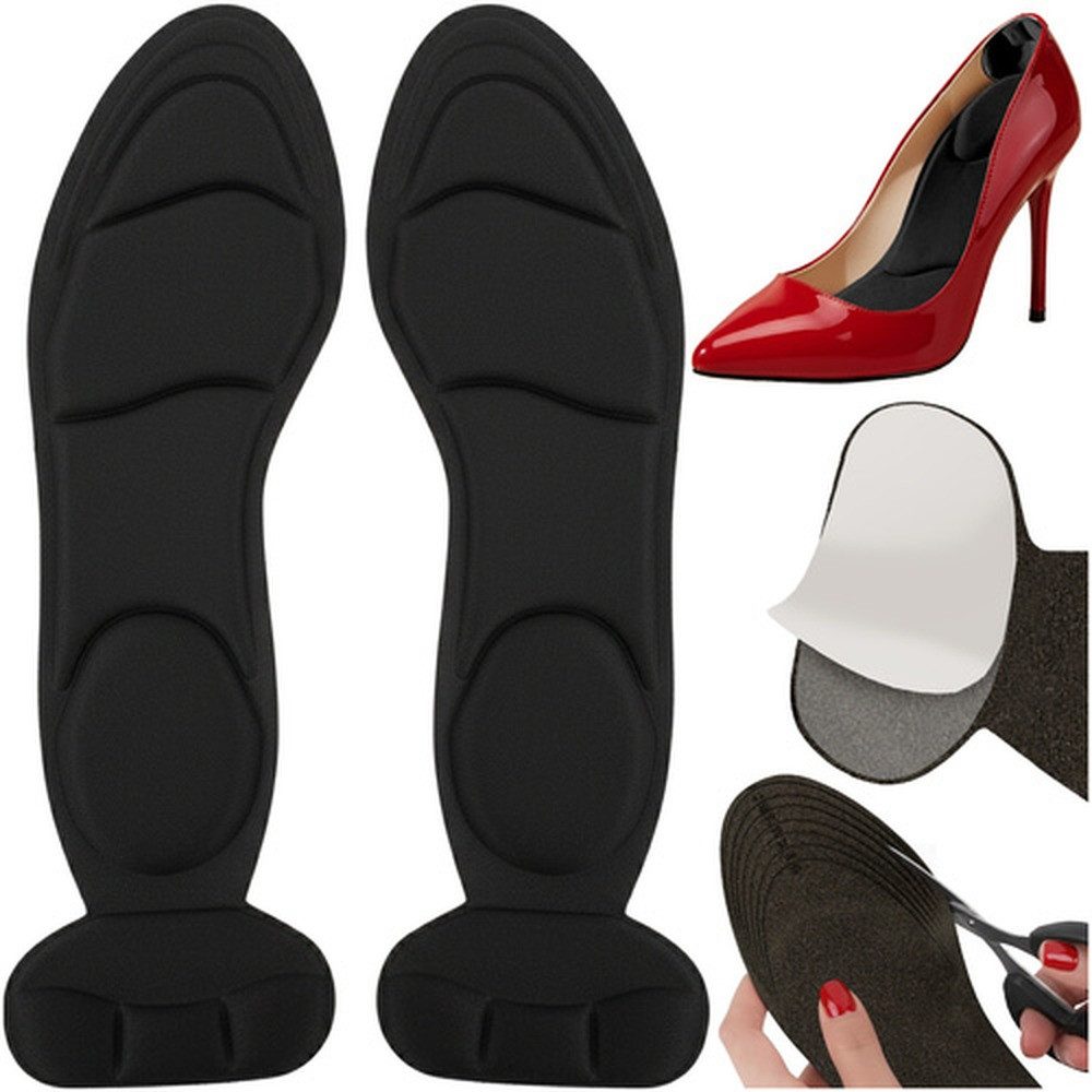 Ruhhy Luftkissen-Schuheinlage High Heel-Einlegeeinlagen (Spar-Set, 2-tlg., Bedürfnisse zugeschnitten), integrierte Fersenkappen verhindern Blasen, Reizungen