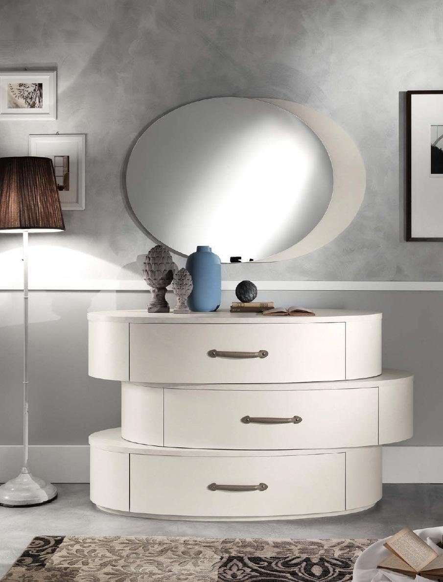 JVmoebel Spiegel, Wellig Schlafzimmer Design Spiegel Oval Luxus Modern Hängespiegel