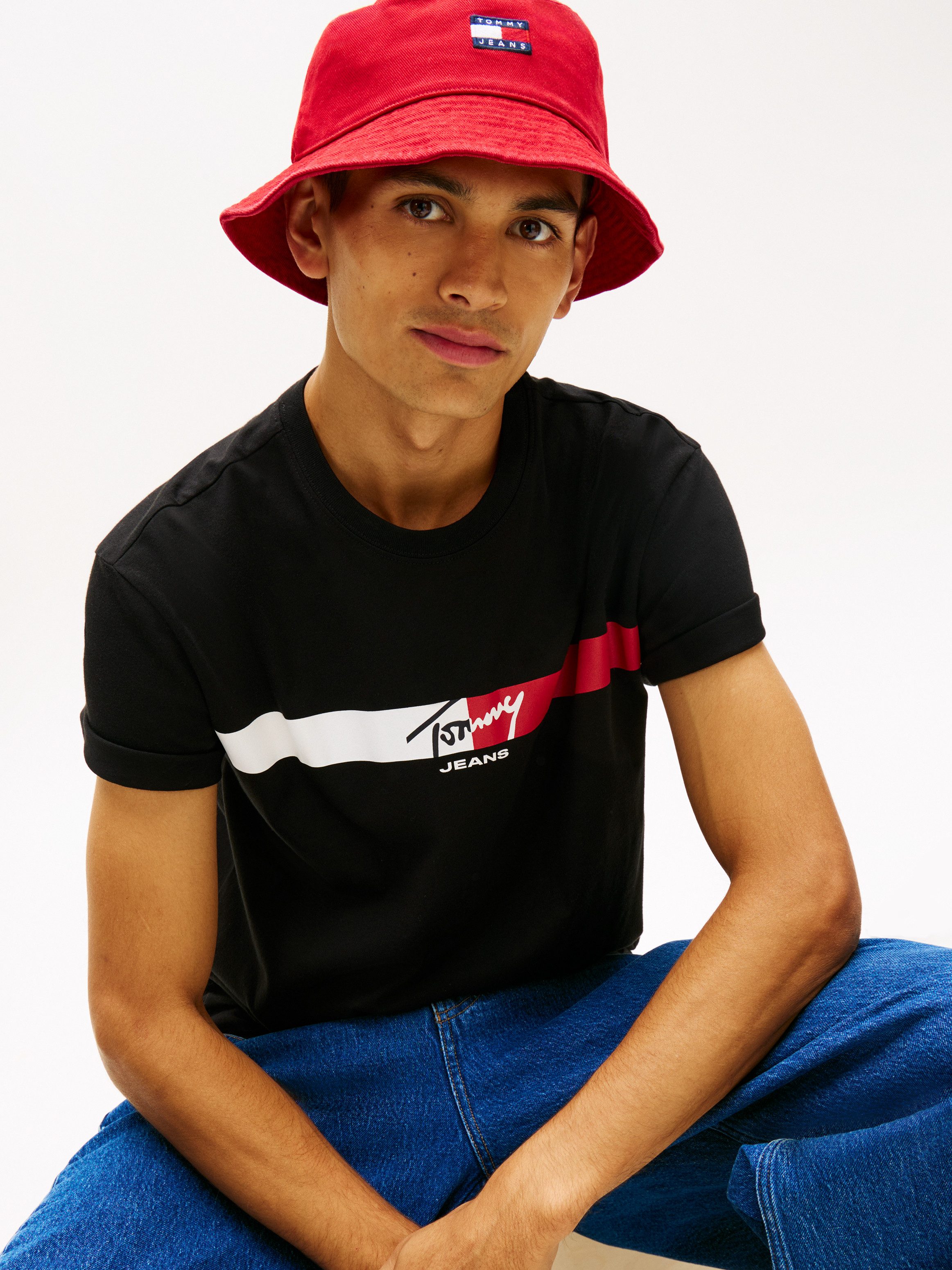 Tommy Jeans T-Shirt TJM REG SIGNATURE STRIPE Regular fit mit Rundhalsaussch günstig online kaufen