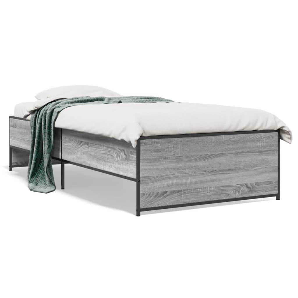 vidaXL Bett Bettgestell Grau Sonoma 75x190 günstig online kaufen